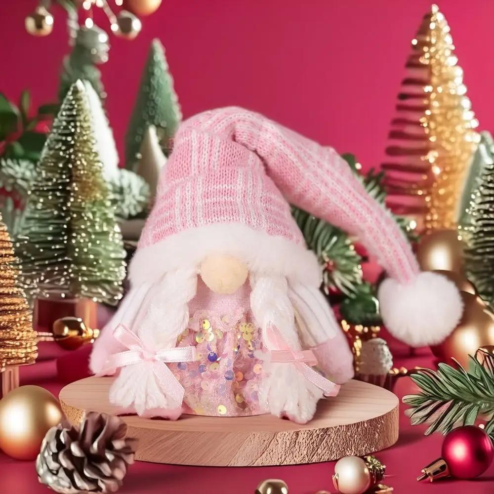 Creative Cartoon Christmas Sequined Gnome Exquisite Small Faceless Doll Cute Dwarf Doll Ornaments New Year