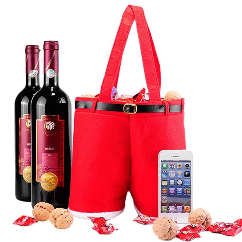 Creative Santa Pants Style Bag Cute Bags Stocking Tree Filler Sacks Stocking Xmas Gift Christmas Decorations Wedding Candy Bag
