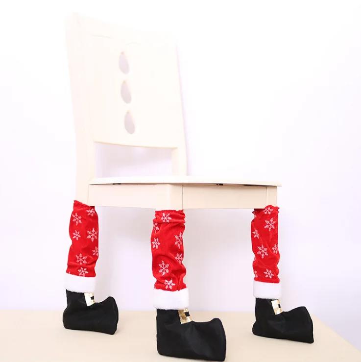 Funny Christmas Chair Foot Covers Christmas Decor Tables and chairs foot covers Table Decor Ornament Navidad Xmas Party