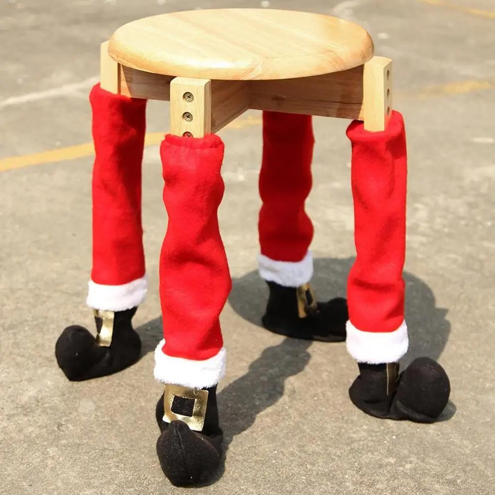 Funny Christmas Chair Foot Covers Christmas Decor Tables and chairs foot covers Table Decor Ornament Navidad Xmas Party
