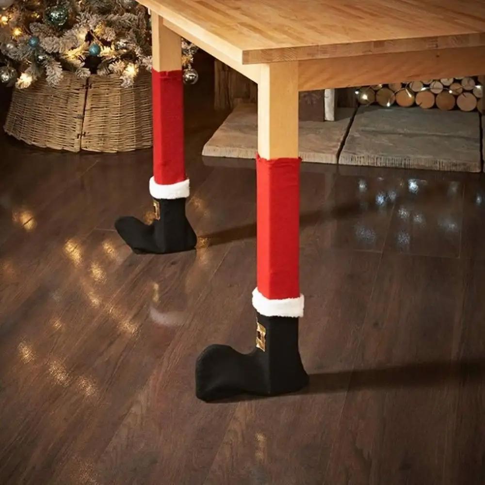 Funny Christmas Chair Foot Covers Christmas Decor Tables and chairs foot covers Table Decor Ornament Navidad Xmas Party