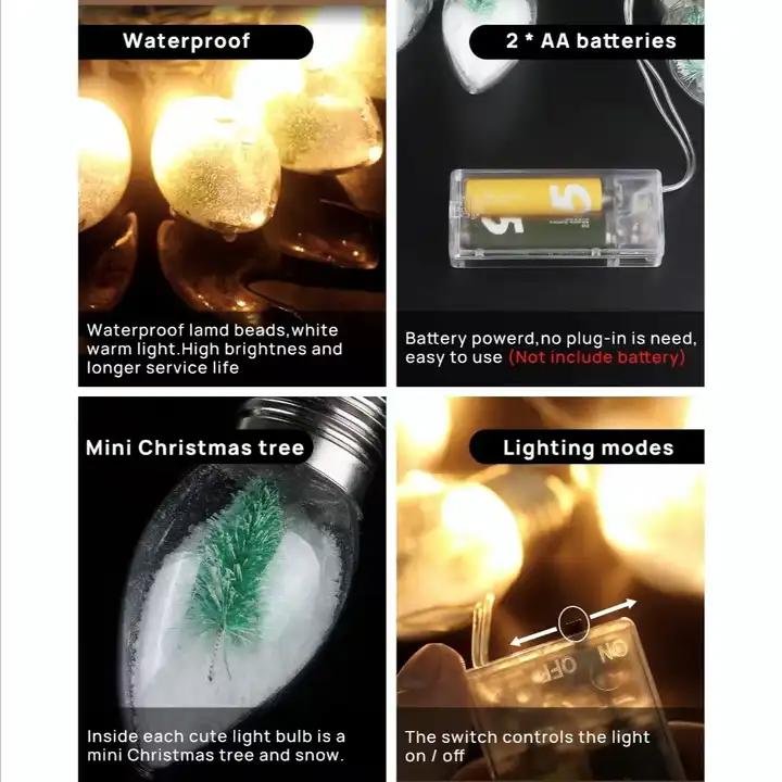 Manufacturer direct sales light bulb Christmas tree colorful pendant light string Christmas tree decoration