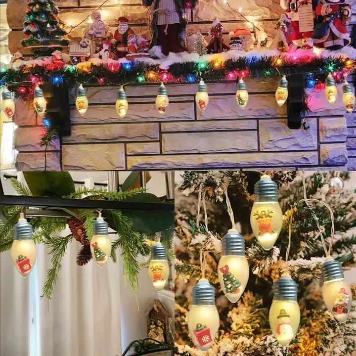 Manufacturer direct sales light bulb Christmas tree colorful pendant light string Christmas tree decoration