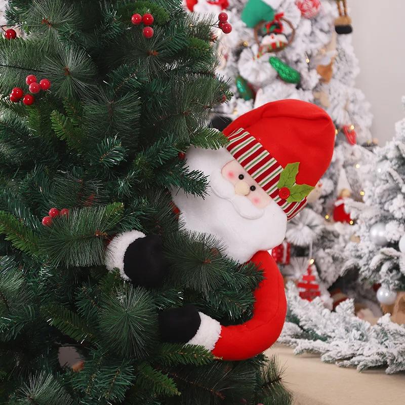 New Christmas Tree Decorations Santa Claus Figure Tree Top Star Snowman Holiday Ornaments Xmas Atmosphere Decoration Supplies