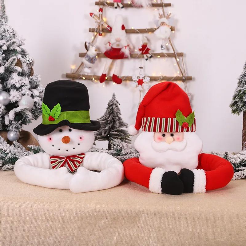 New Christmas Tree Decorations Santa Claus Figure Tree Top Star Snowman Holiday Ornaments Xmas Atmosphere Decoration Supplies