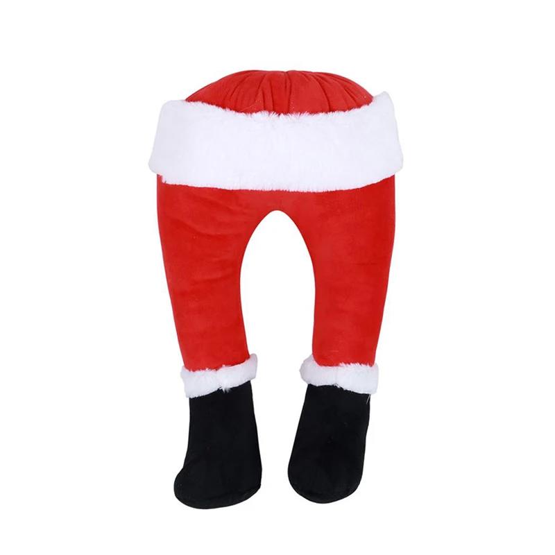 Santa Claus Legs Christmas Tree Decoration Plush Door Decor Santa Claus Elf Leg Christmas Decor For Home Hanging Ornaments