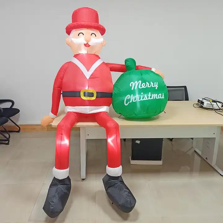 Various Styles Design Christmas Ornaments Outdoor Yard Decoration Sitting Santa Claus Inflatables For Christmas Decor