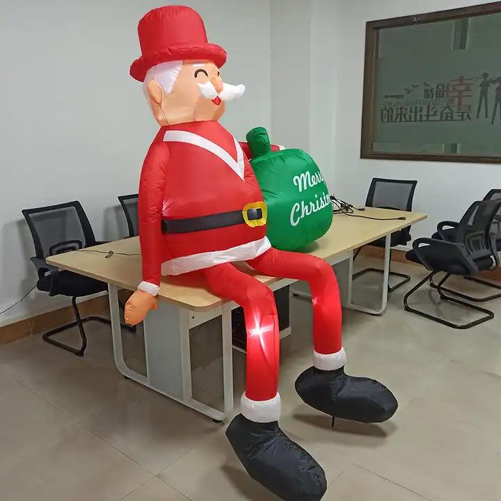 Various Styles Design Christmas Ornaments Outdoor Yard Decoration Sitting Santa Claus Inflatables For Christmas Decor