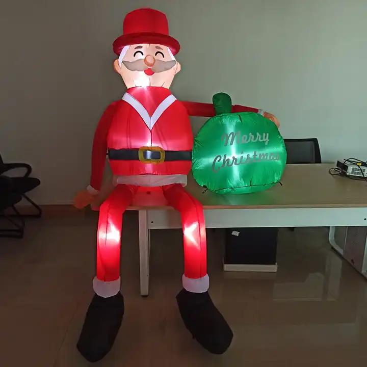 Various Styles Design Christmas Ornaments Outdoor Yard Decoration Sitting Santa Claus Inflatables For Christmas Decor