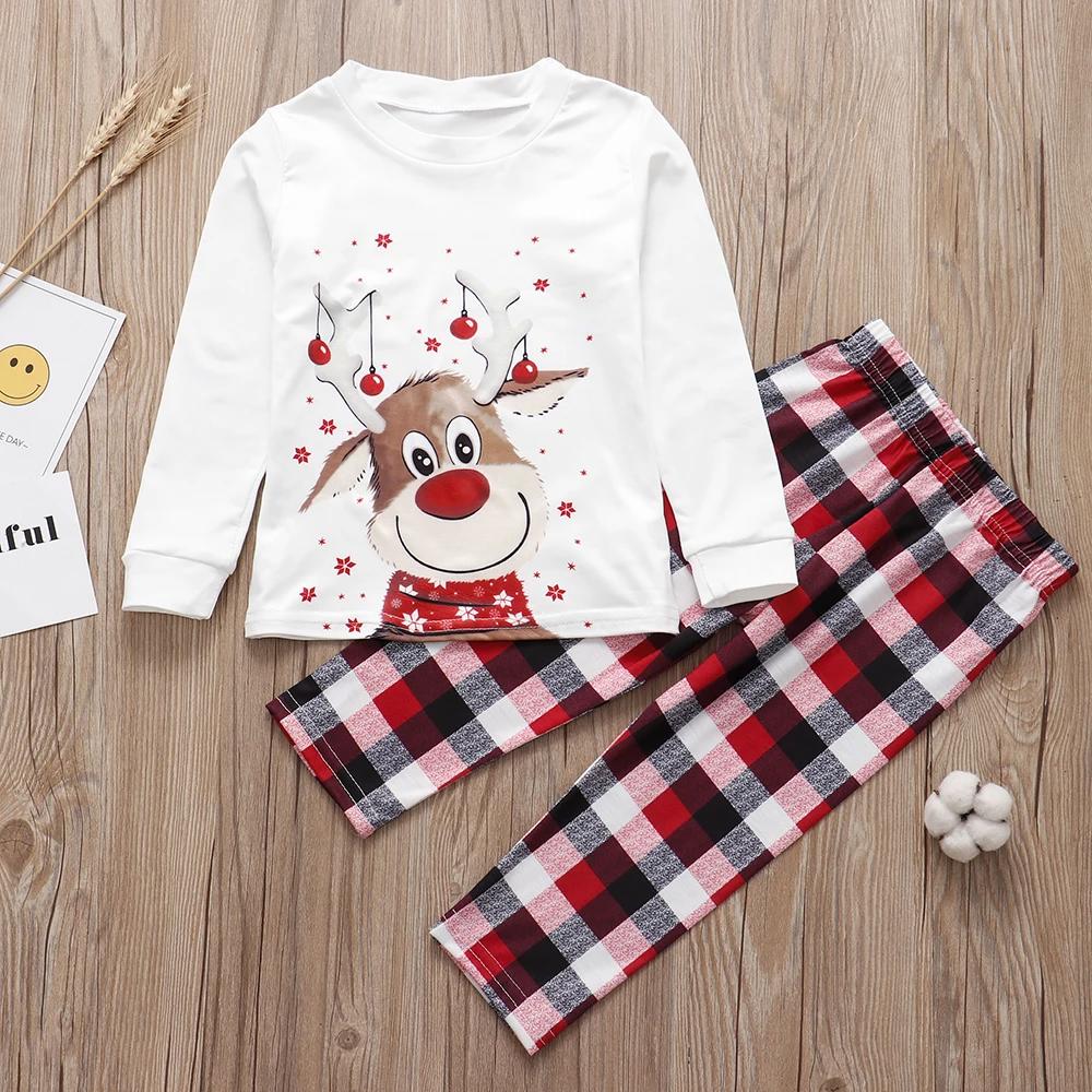 Xmas Family Matching Pajamas Set Cute Deer Adult Kid Baby Family Matching Outfits 2022 Christmas Family Pj's Dog Clothes Scarf