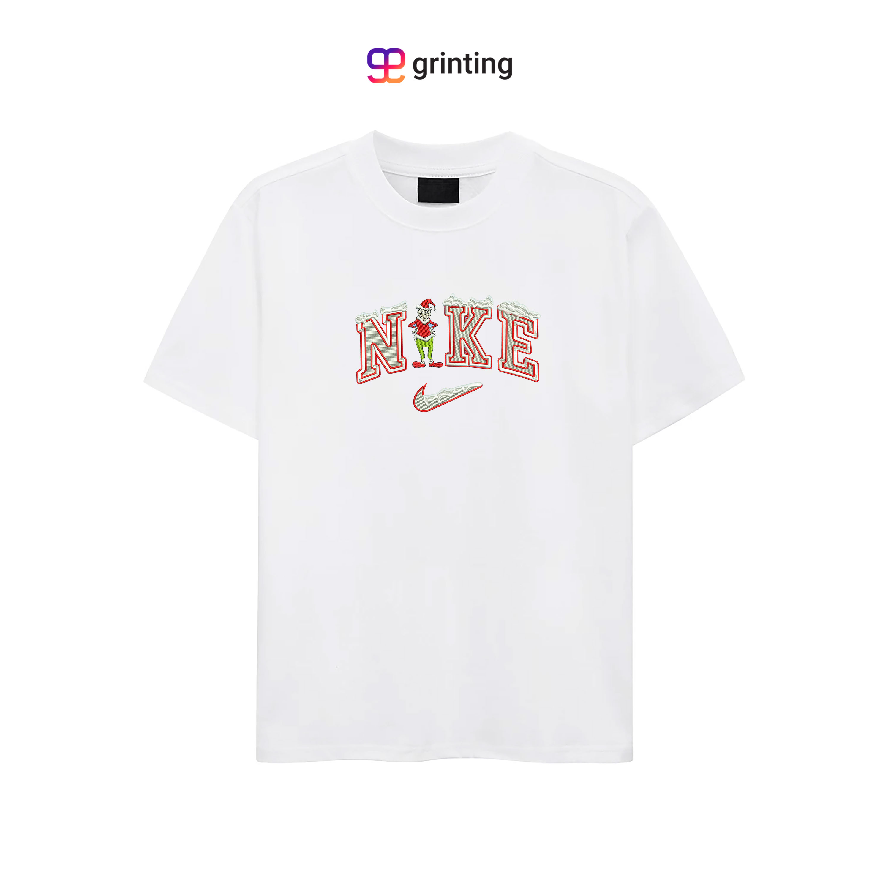 Nike Grinch Santa Snow Embroidered Sweatshirt & Shirt – Premium Comfort and Style
