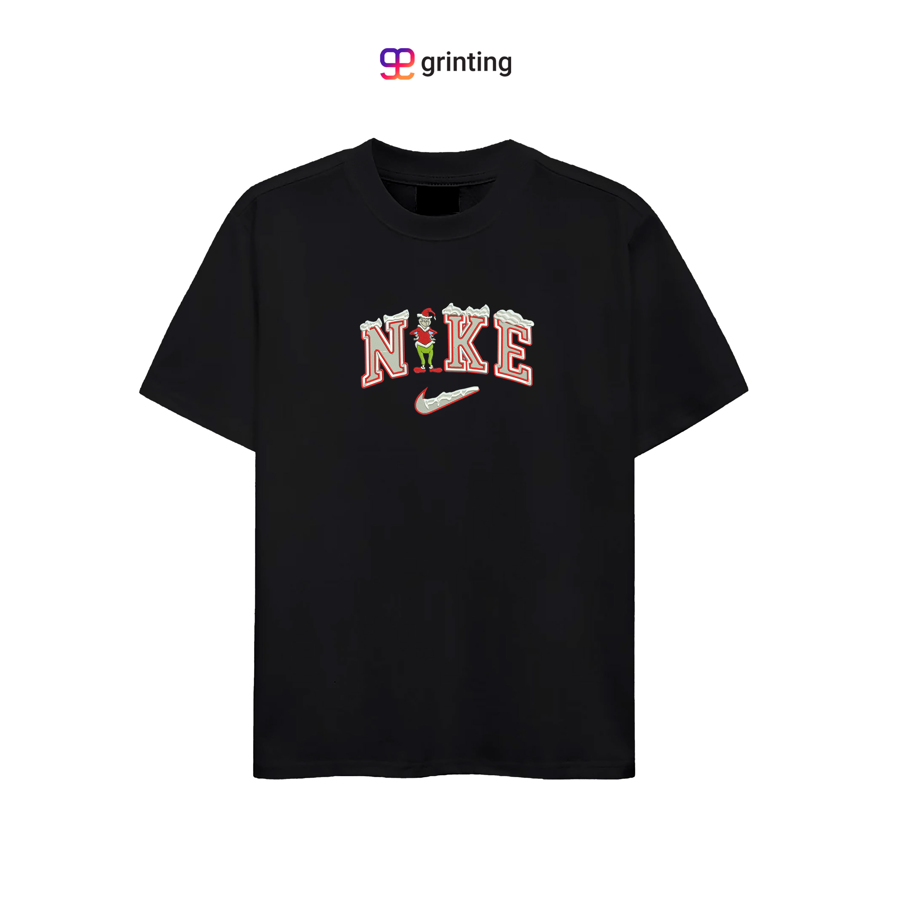Nike Grinch Santa Snow Embroidered Sweatshirt & Shirt – Premium Comfort and Style
