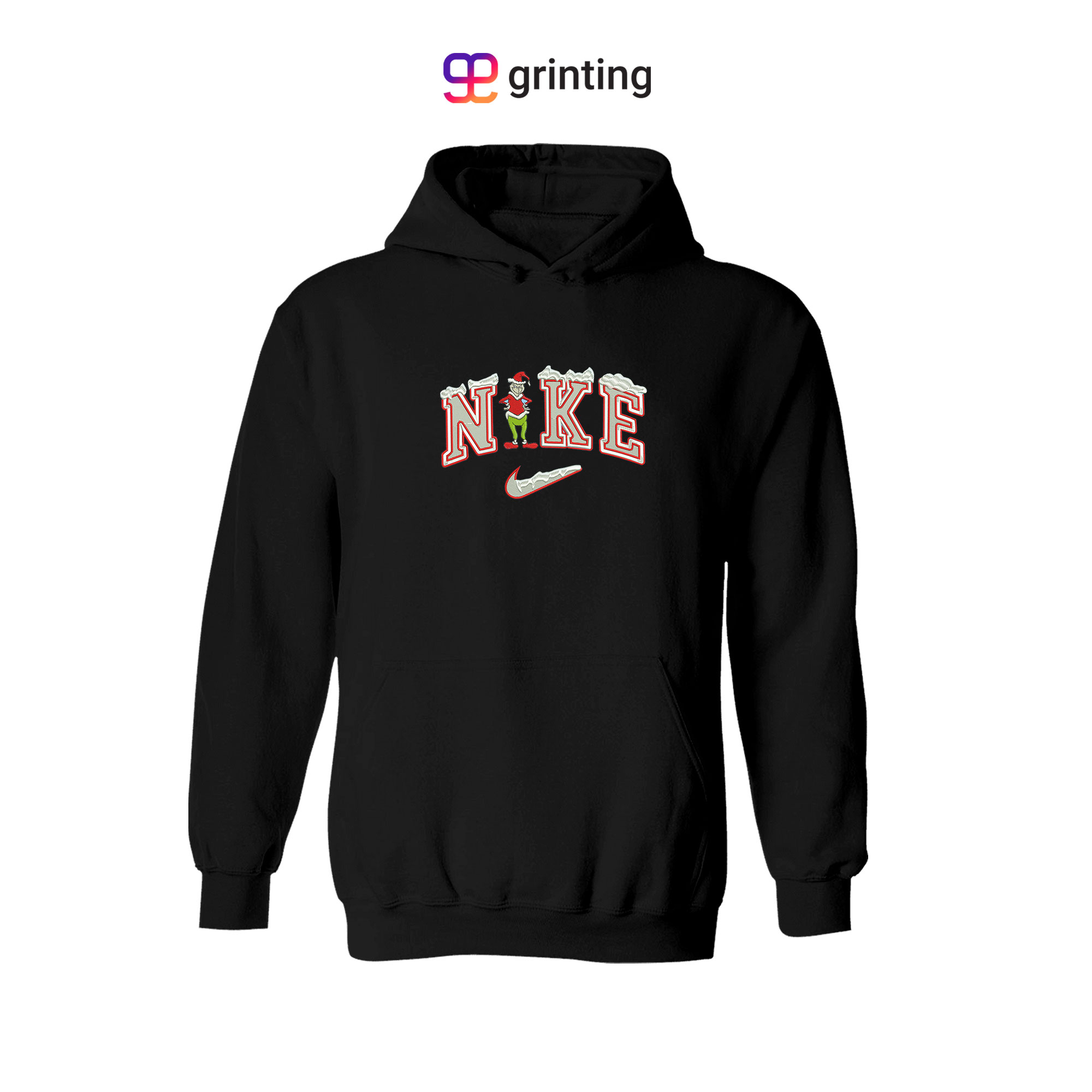 Nike Grinch Santa Snow Embroidered Sweatshirt & Shirt – Premium Comfort and Style