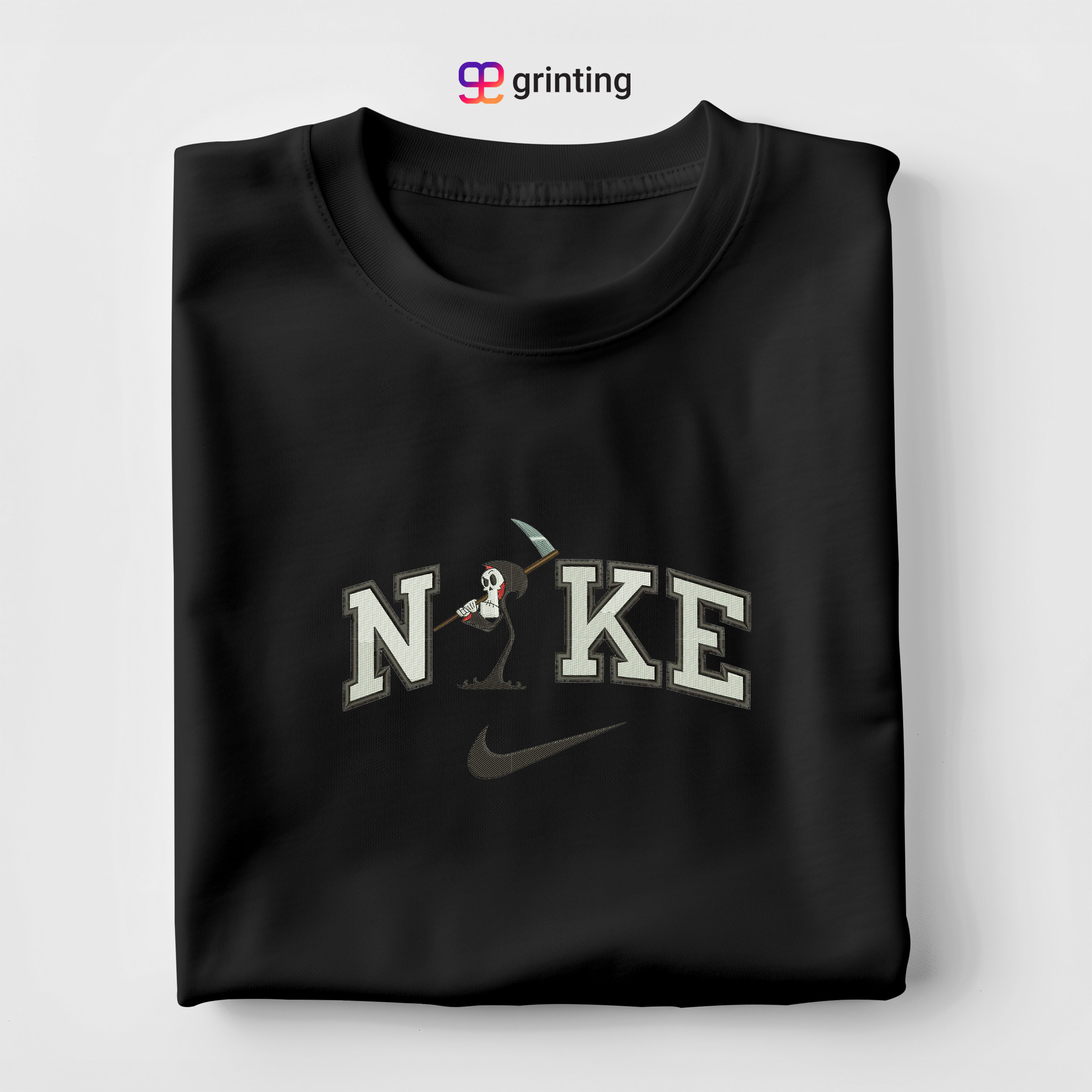 Nike Grim Ghost Embroidered Sweatshirt & Shirt – Premium Comfort and Style