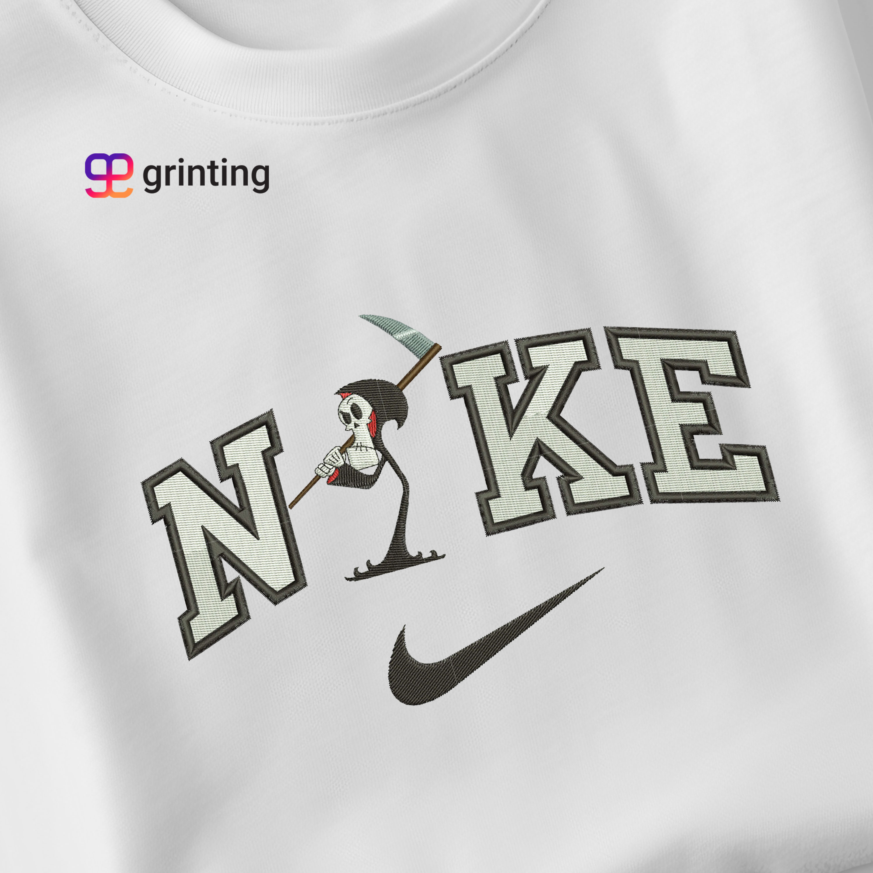 Nike Grim Ghost Embroidered Sweatshirt & Shirt – Premium Comfort and Style