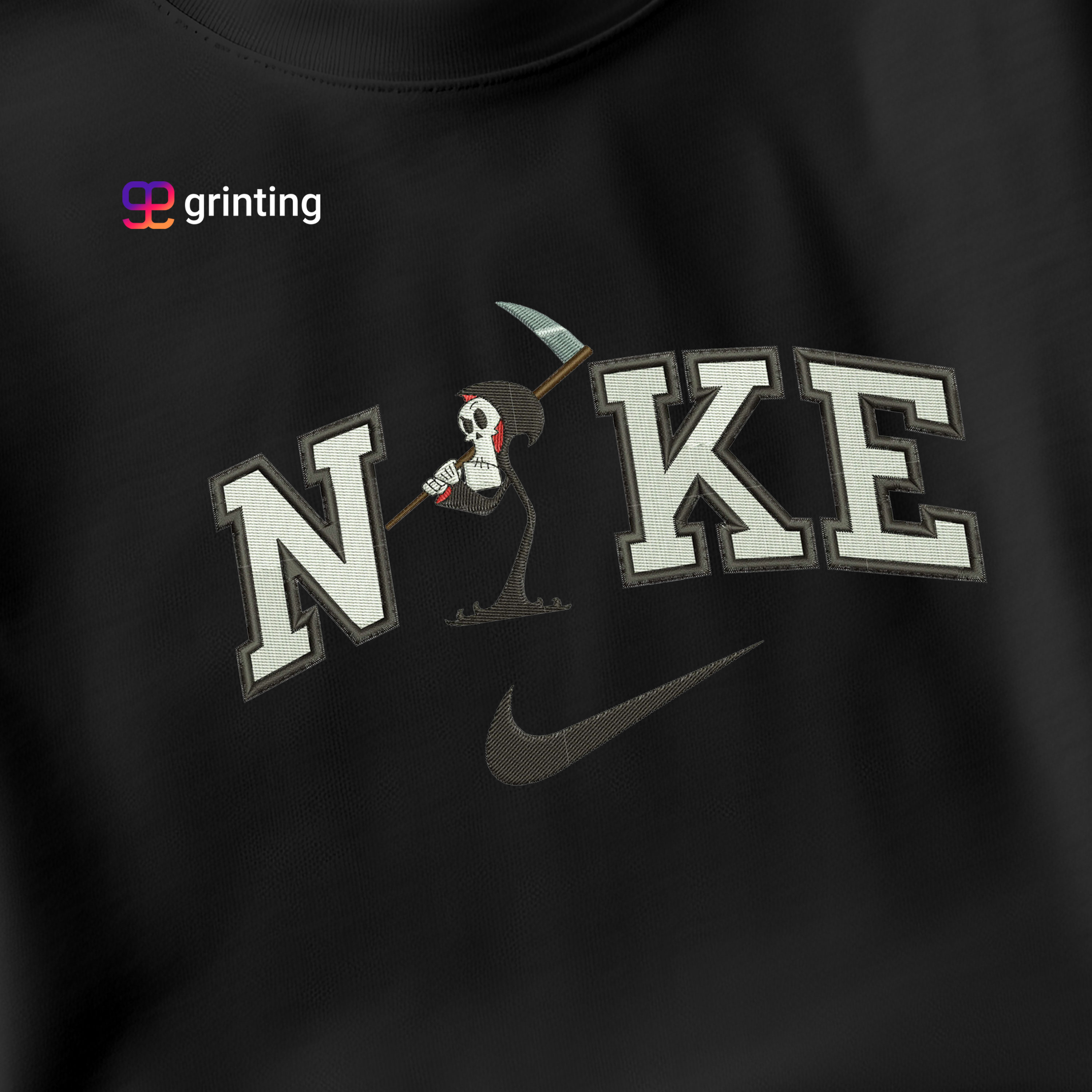 Nike Grim Ghost Embroidered Sweatshirt & Shirt – Premium Comfort and Style