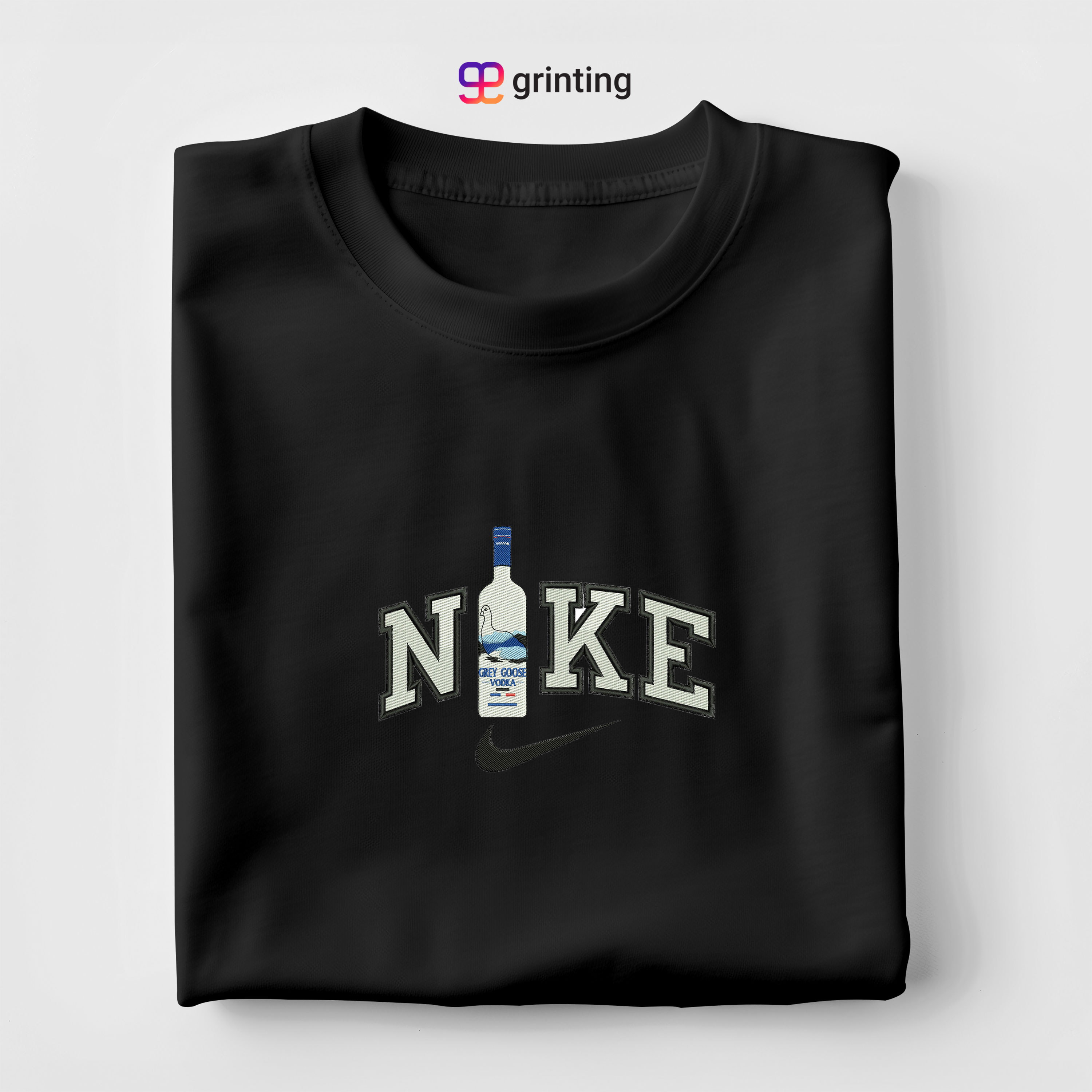 Nike Grey Goose Embroidered Sweatshirt & Shirt – Premium Comfort and Style