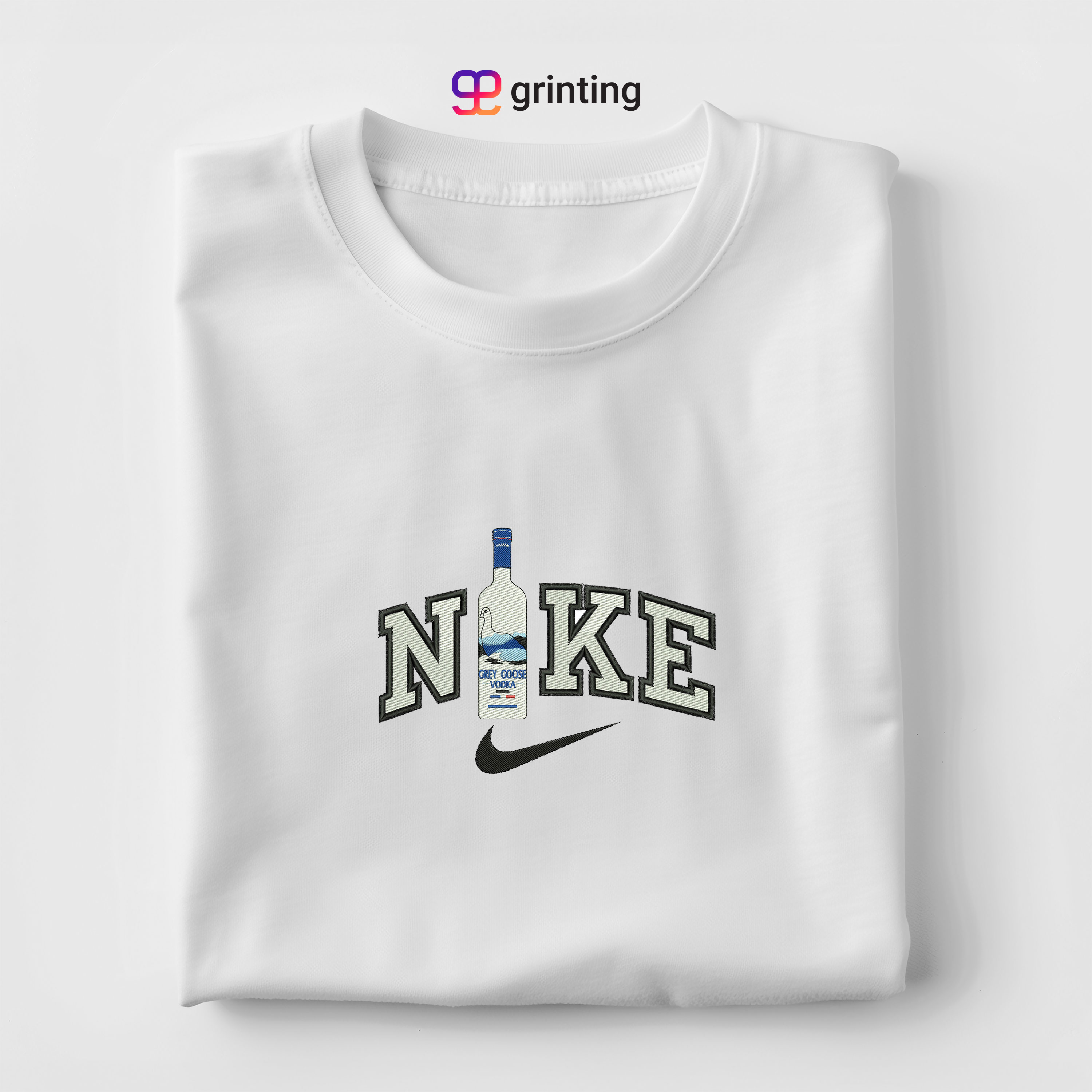 Nike Grey Goose Embroidered Sweatshirt & Shirt – Premium Comfort and Style