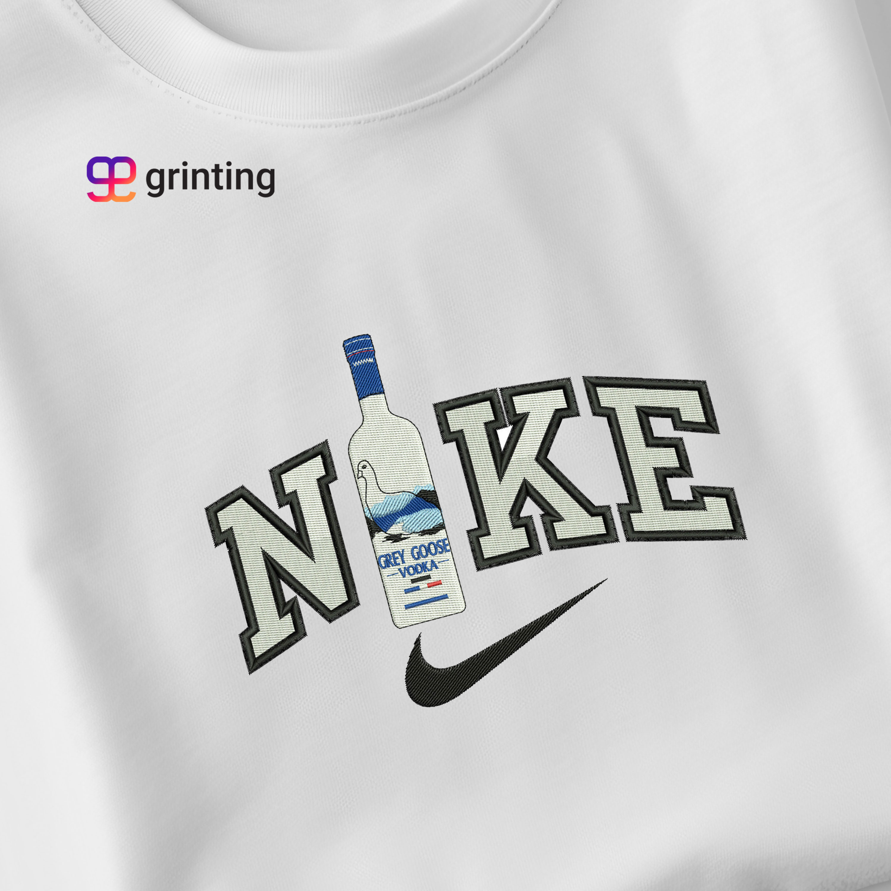 Nike Grey Goose Embroidered Sweatshirt & Shirt – Premium Comfort and Style