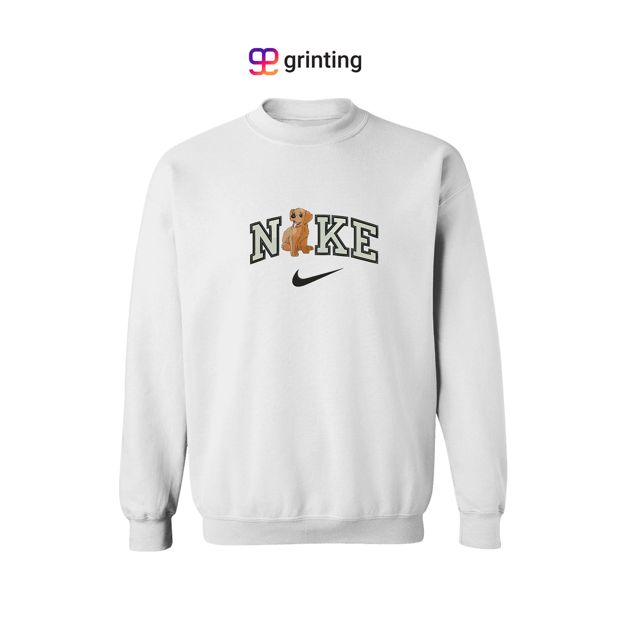 Nike Golden Dog Embroidered Sweatshirt & Shirt – Premium Comfort and Style