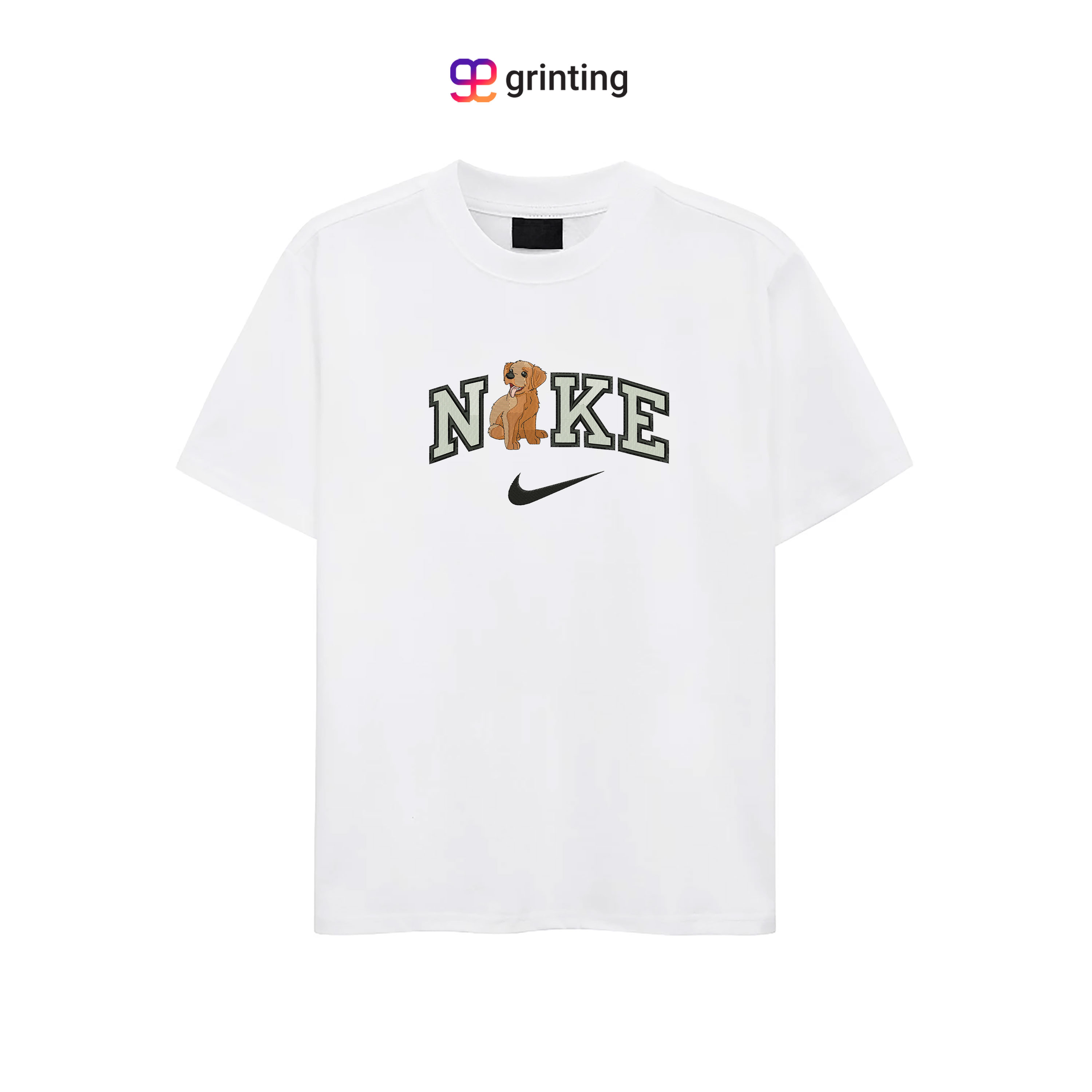 Nike Golden Dog Embroidered Sweatshirt & Shirt – Premium Comfort and Style