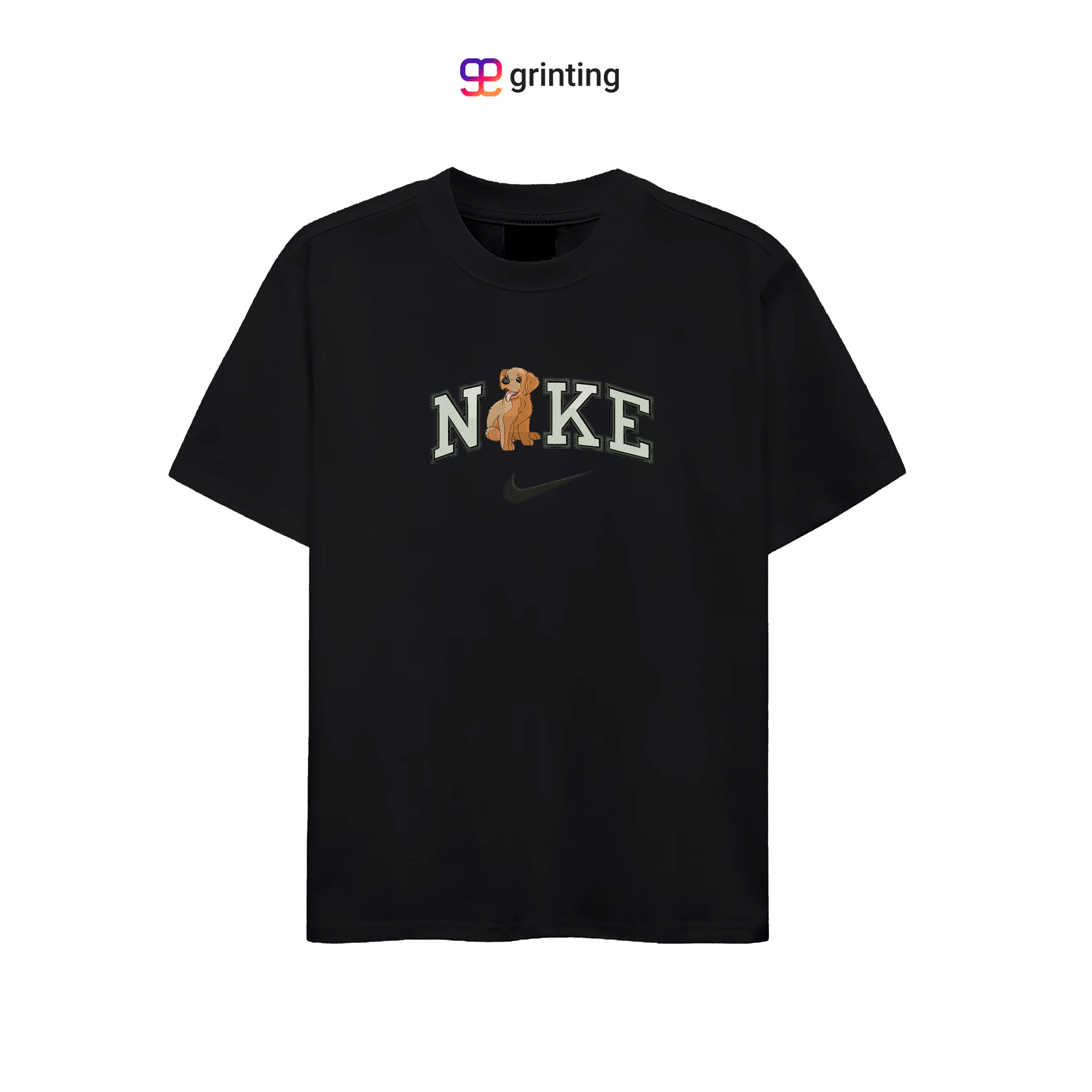 Nike Golden Dog Embroidered Sweatshirt & Shirt – Premium Comfort and Style