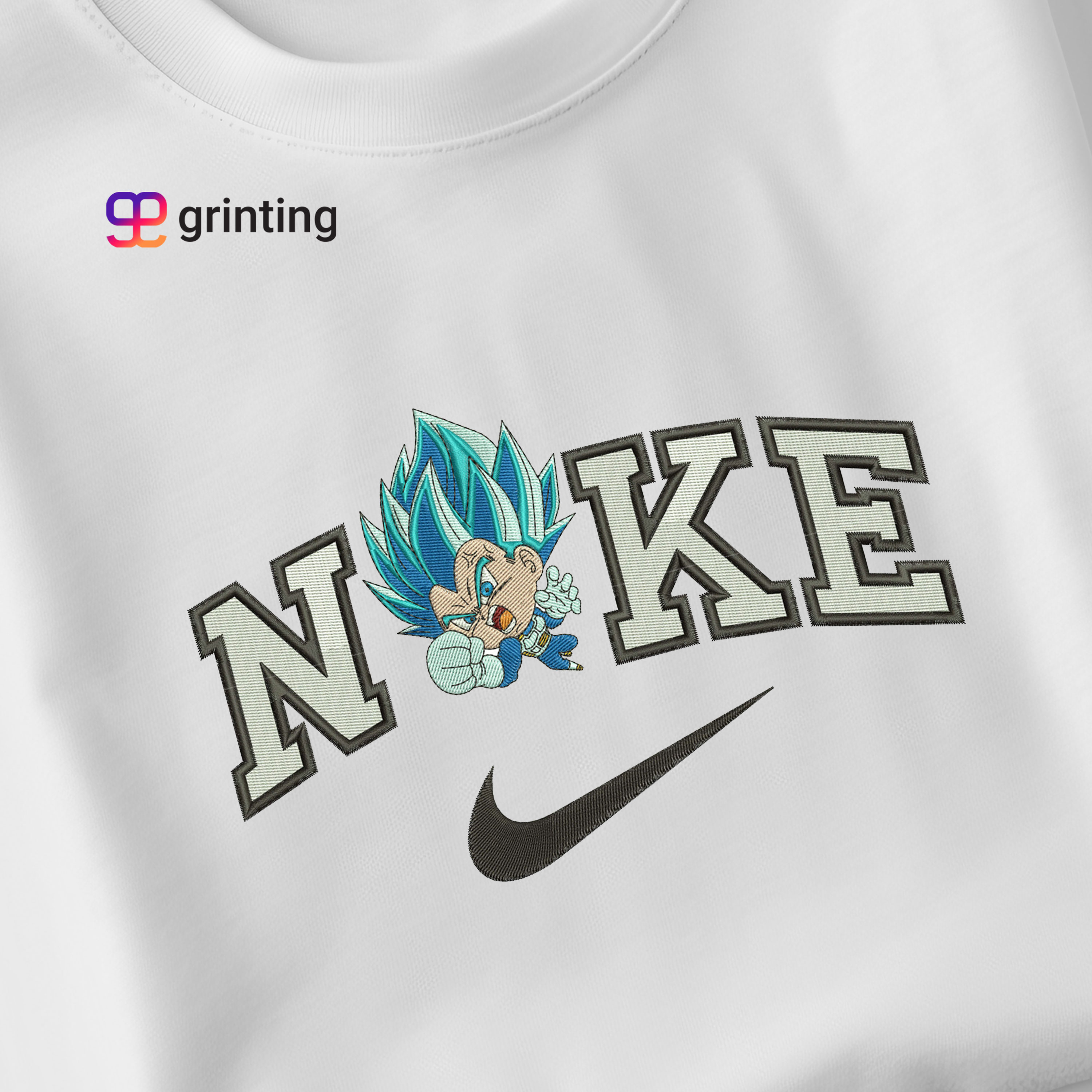 Nike Goku Chibi Embroidered Sweatshirt & Shirt – Premium Comfort and Style