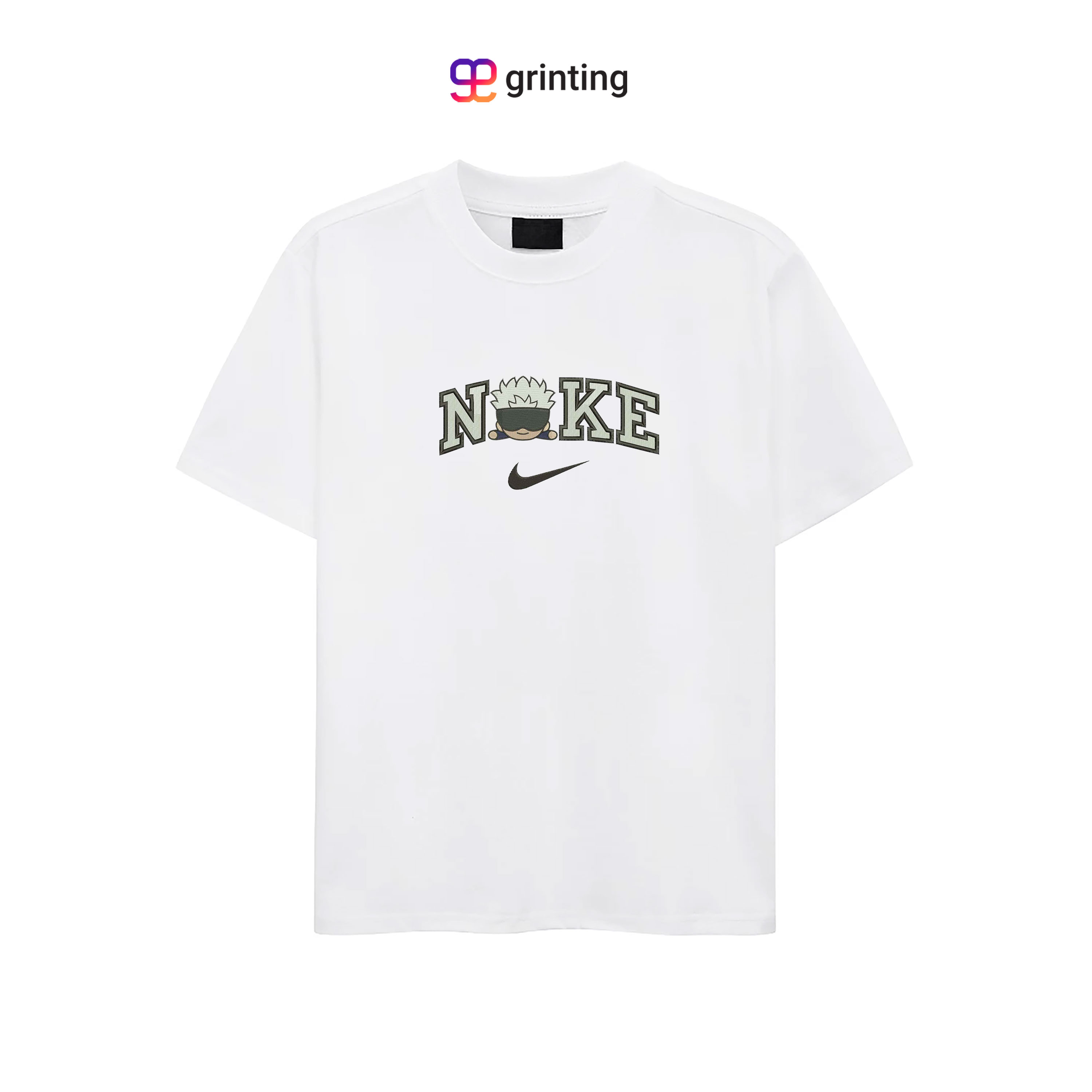Nike Gojo Chibi Face Embroidered Sweatshirt & Shirt – Premium Comfort and Style