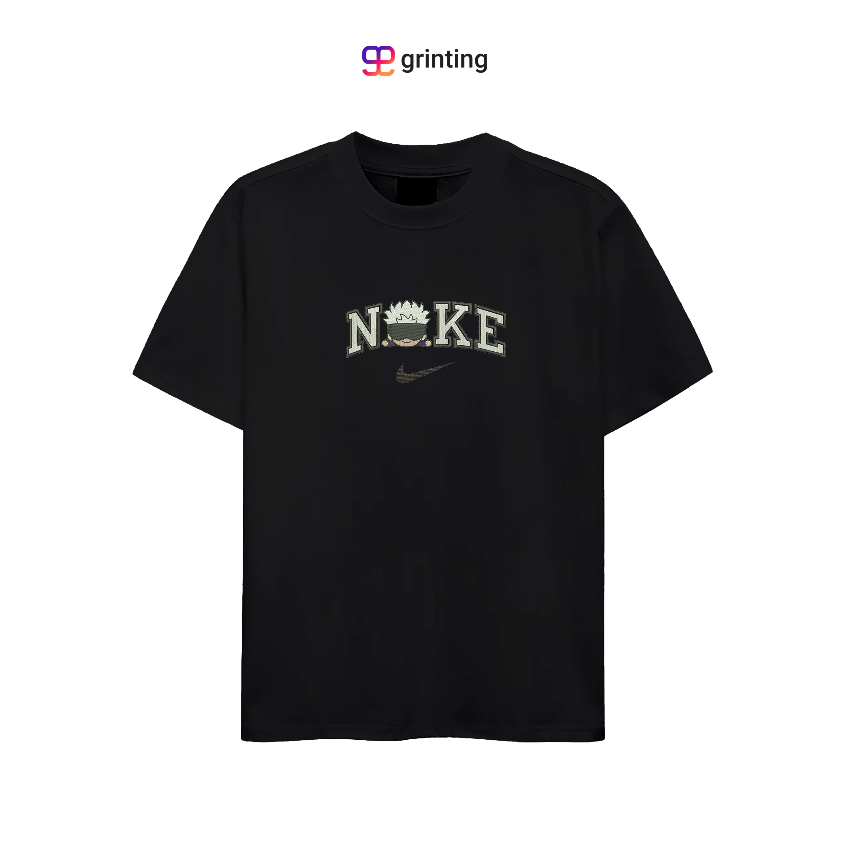Nike Gojo Chibi Face Embroidered Sweatshirt & Shirt – Premium Comfort and Style