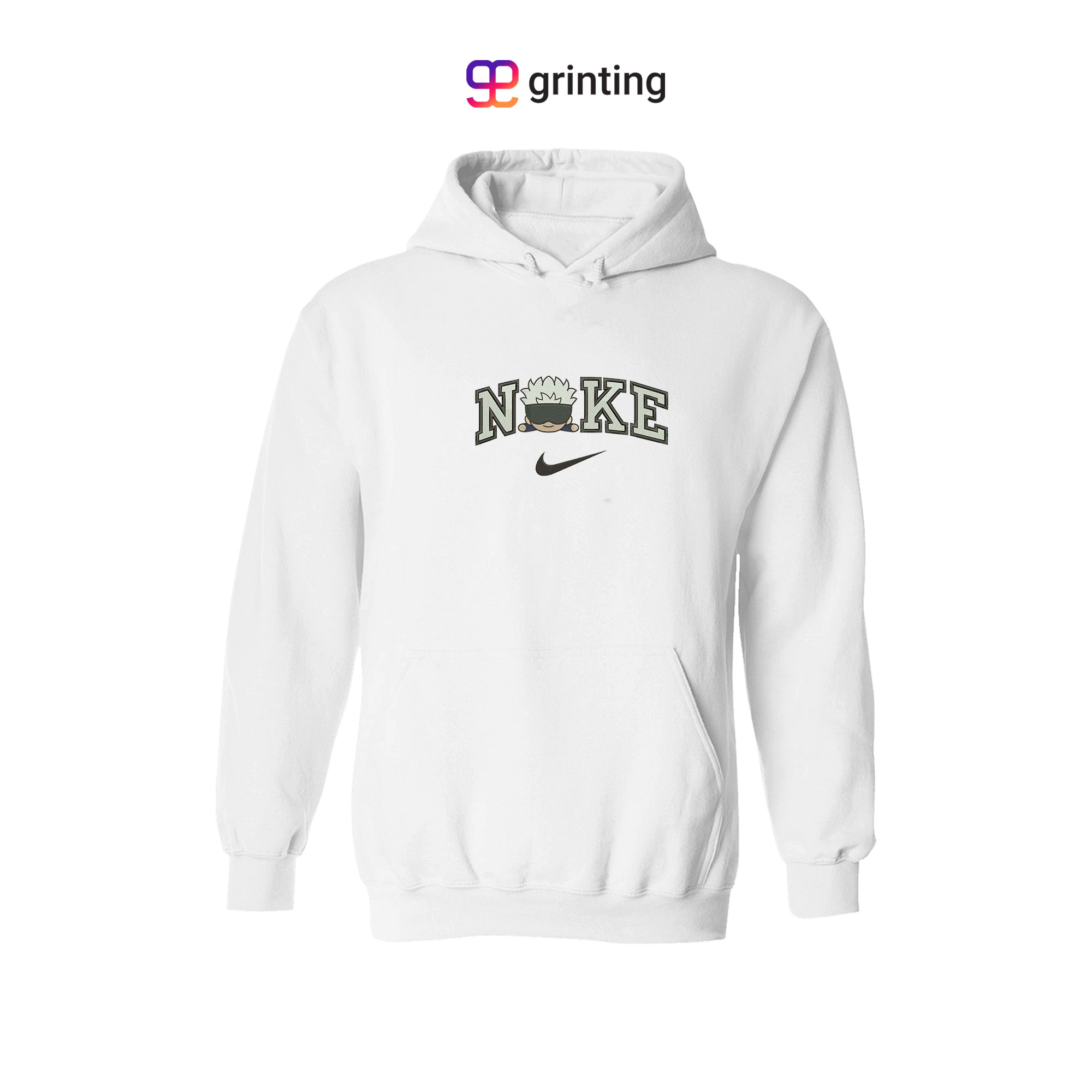 Nike Gojo Chibi Face Embroidered Sweatshirt & Shirt – Premium Comfort and Style