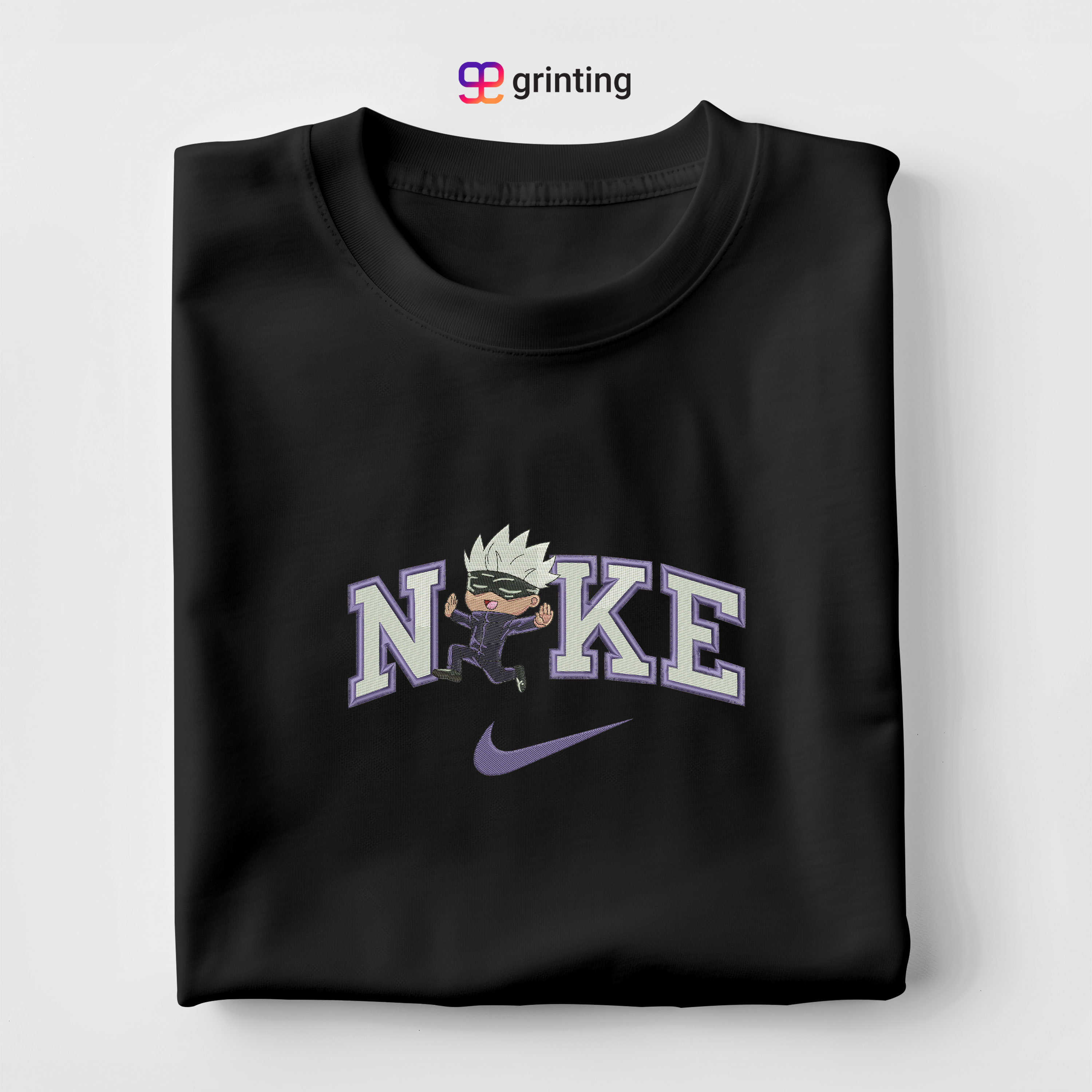 Nike Gojo Chibi Embroidered Sweatshirt & Shirt – Premium Comfort and Style