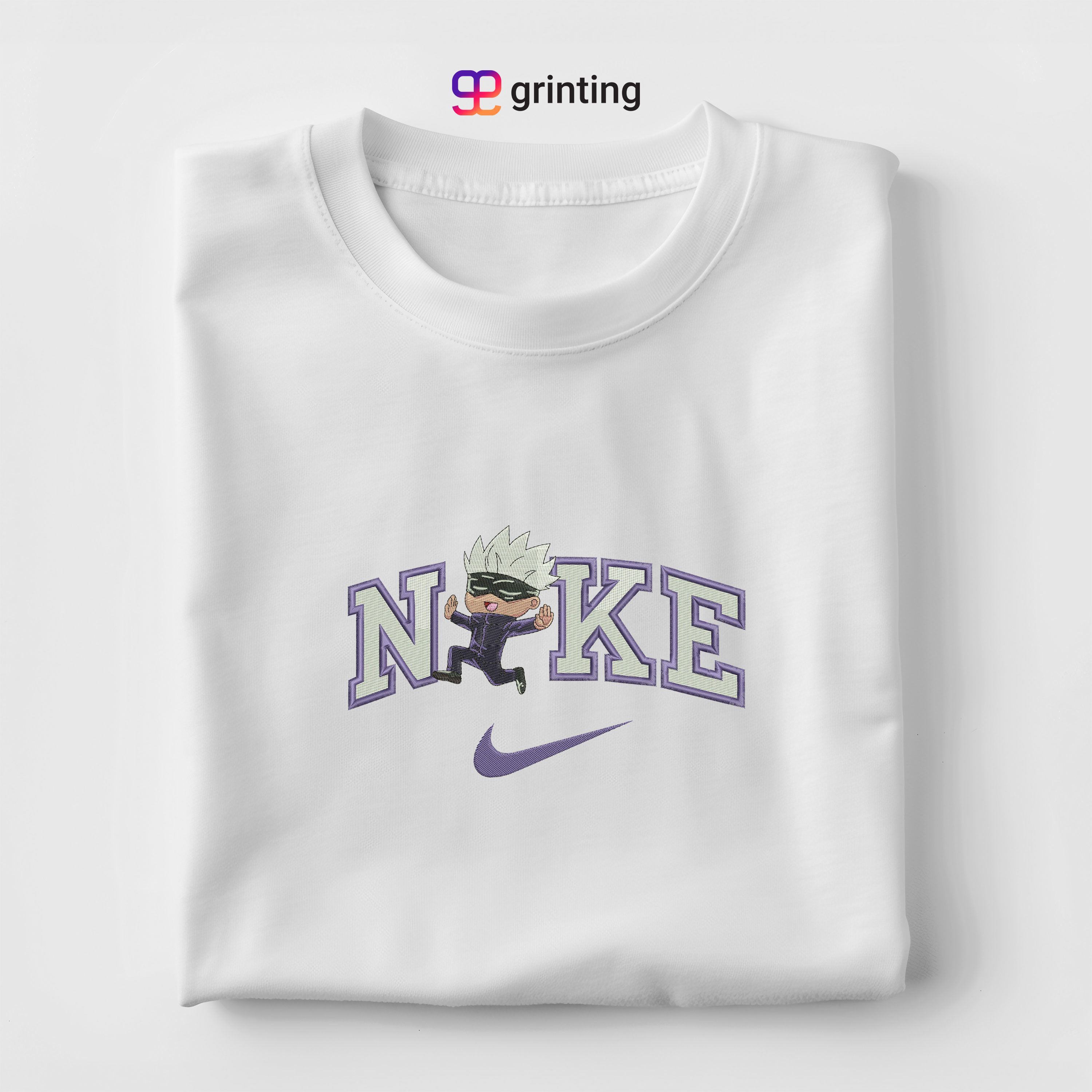 Nike Gojo Chibi Embroidered Sweatshirt & Shirt – Premium Comfort and Style