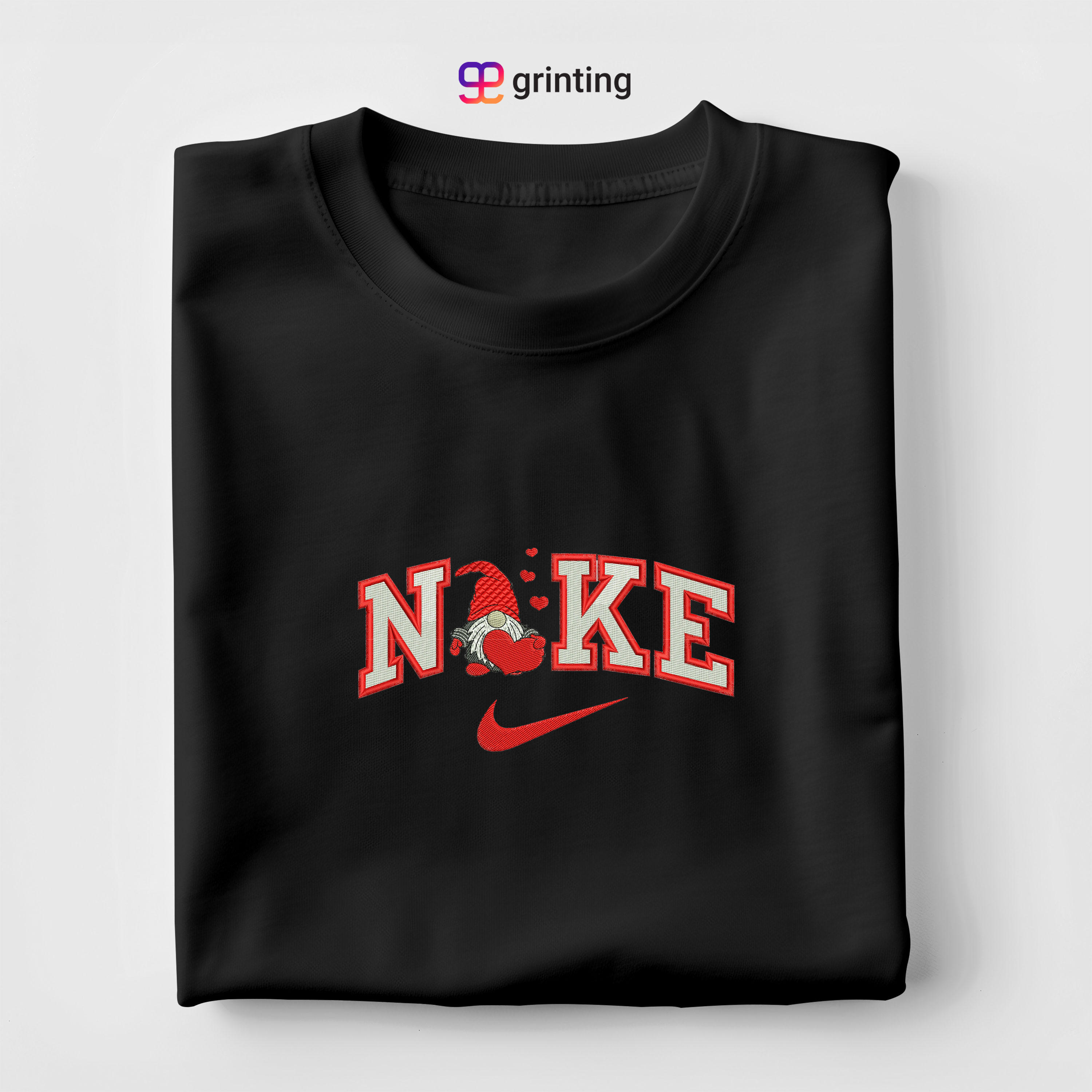 Nike Gnome Heart Embroidered Sweatshirt & Shirt – Premium Comfort and Style