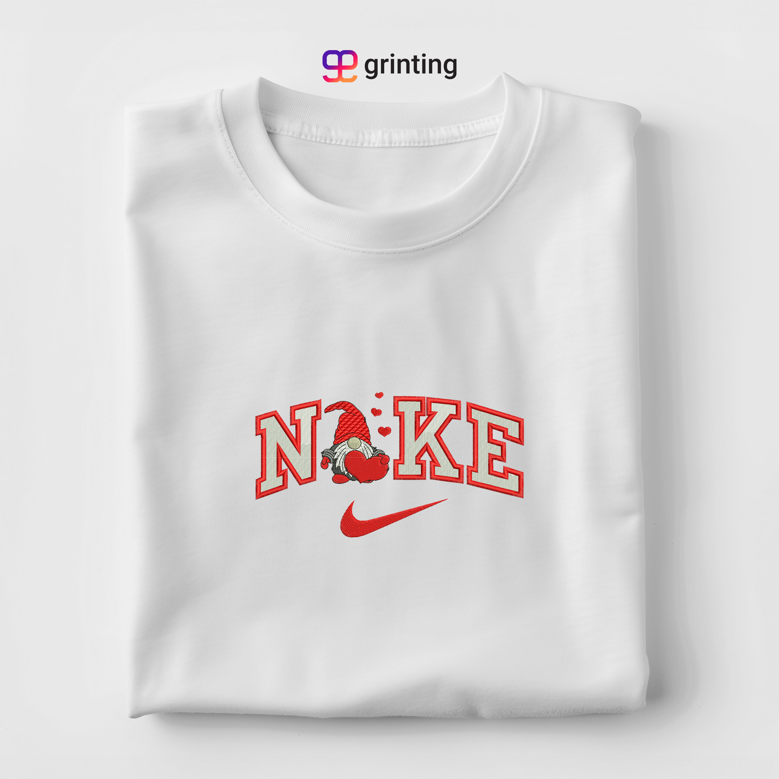 Nike Gnome Heart Embroidered Sweatshirt & Shirt – Premium Comfort and Style