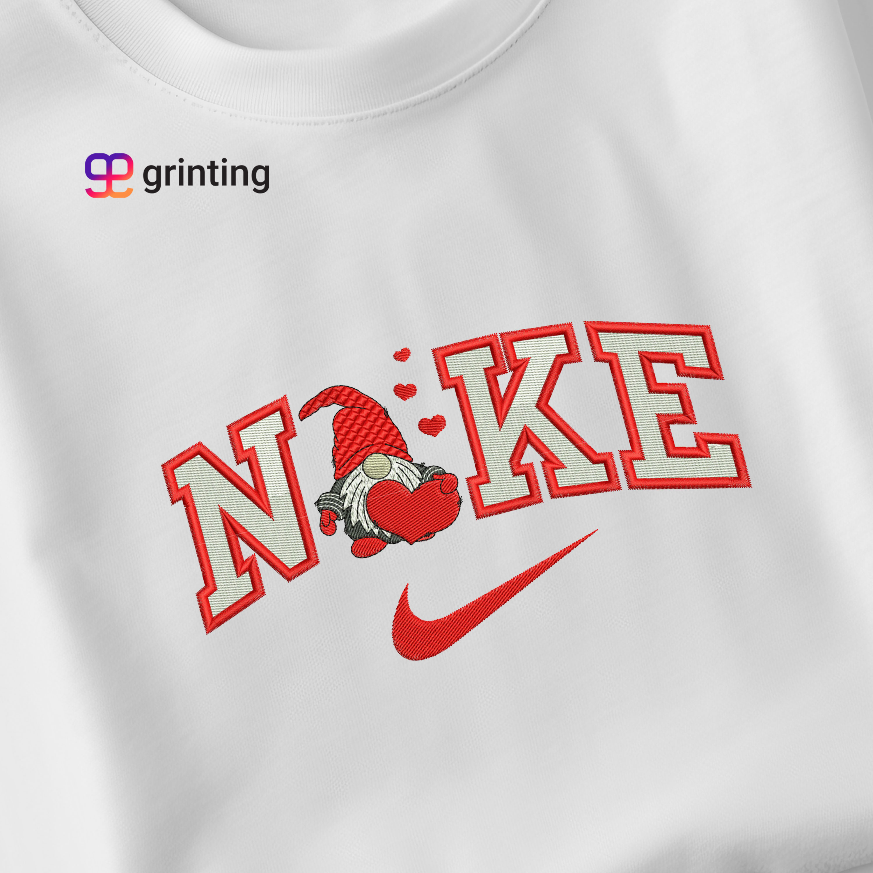 Nike Gnome Heart Embroidered Sweatshirt & Shirt – Premium Comfort and Style