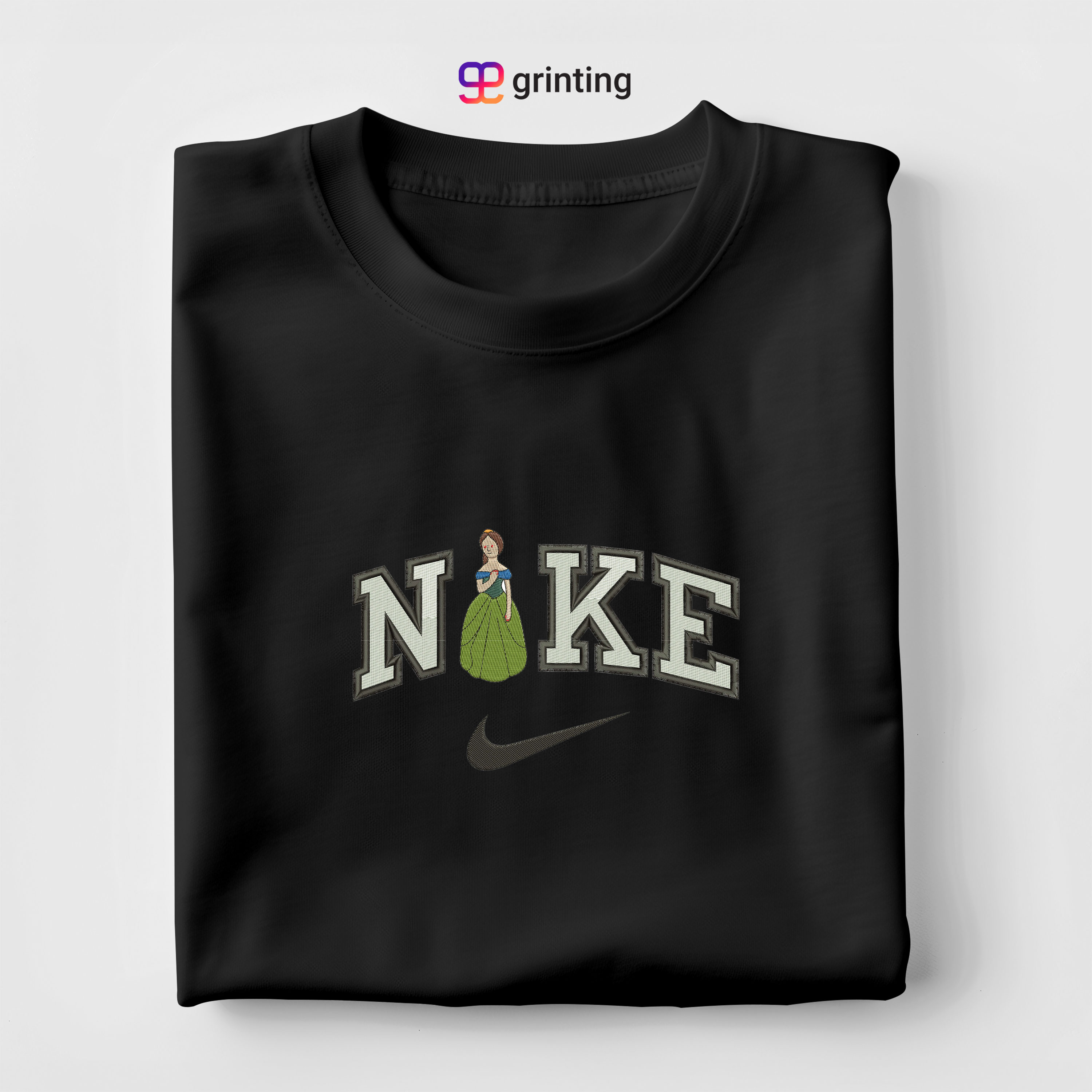 Nike Girl Statue Embroidered Sweatshirt & Shirt – Premium Comfort and Style