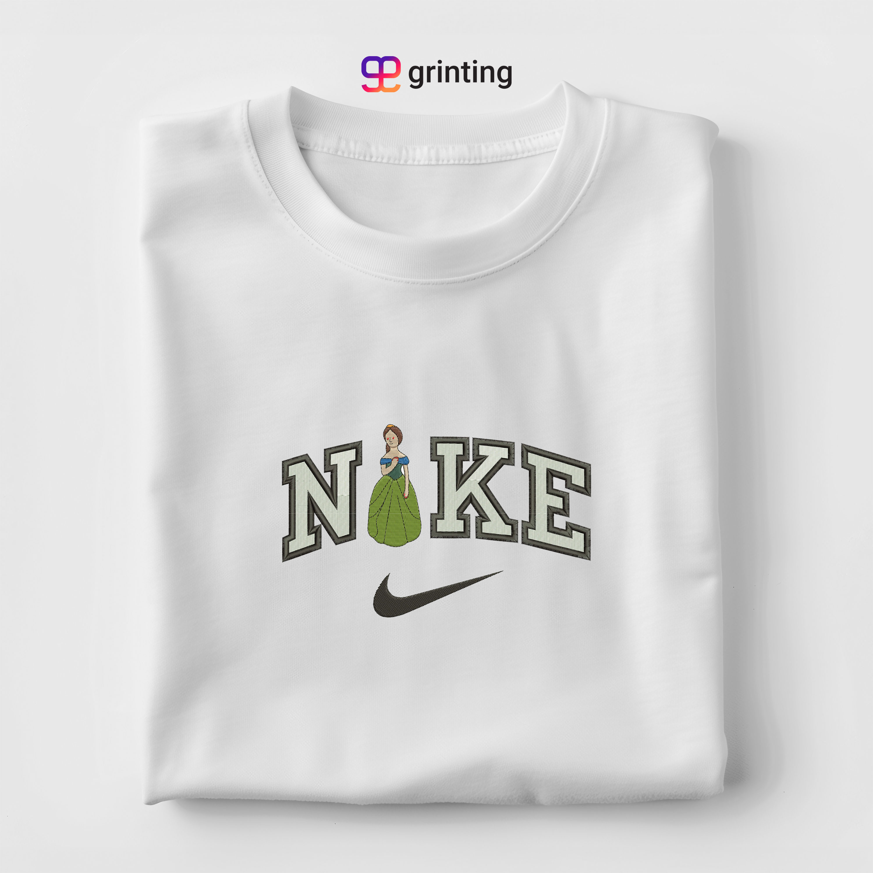 Nike Girl Statue Embroidered Sweatshirt & Shirt – Premium Comfort and Style