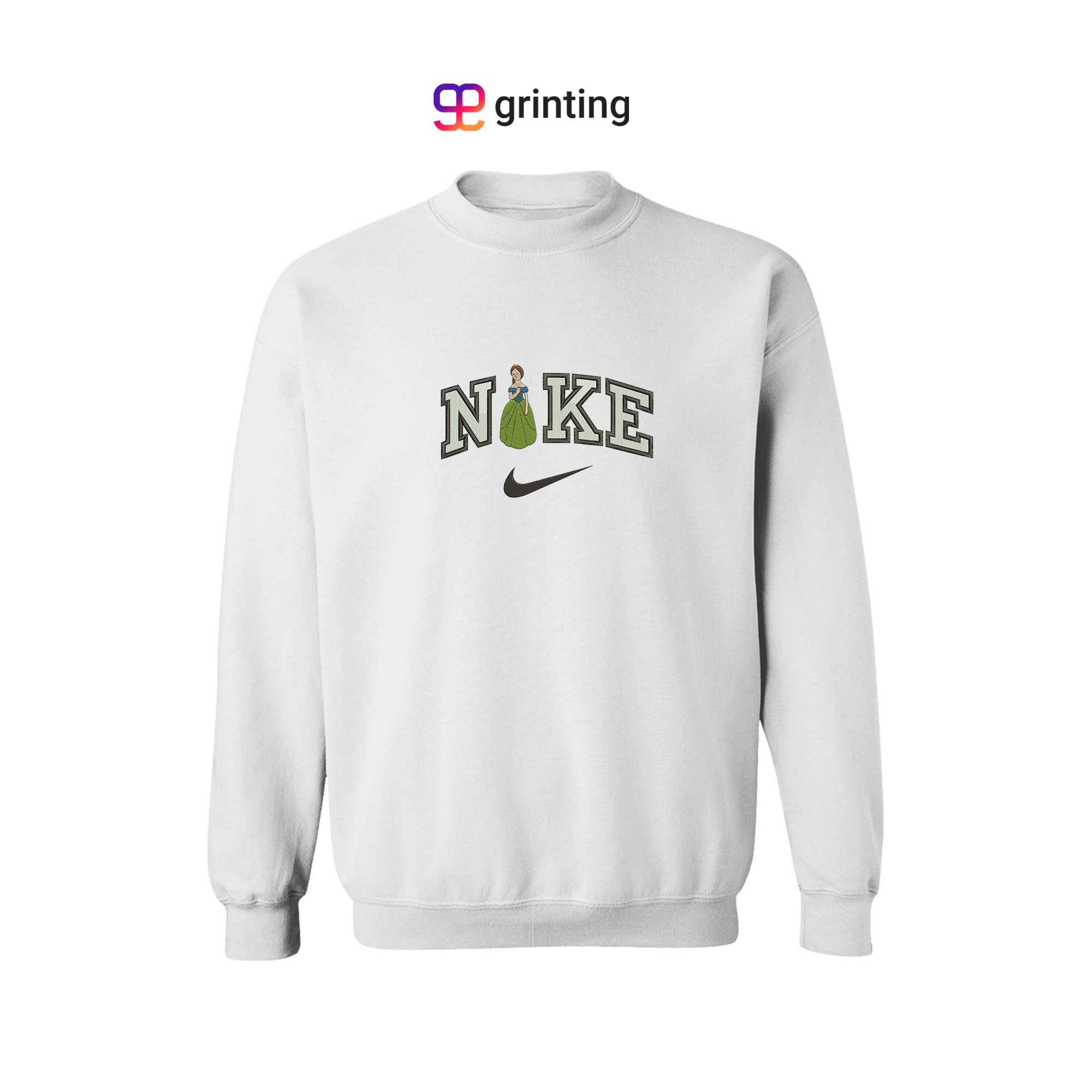 Nike Girl Statue Embroidered Sweatshirt & Shirt – Premium Comfort and Style