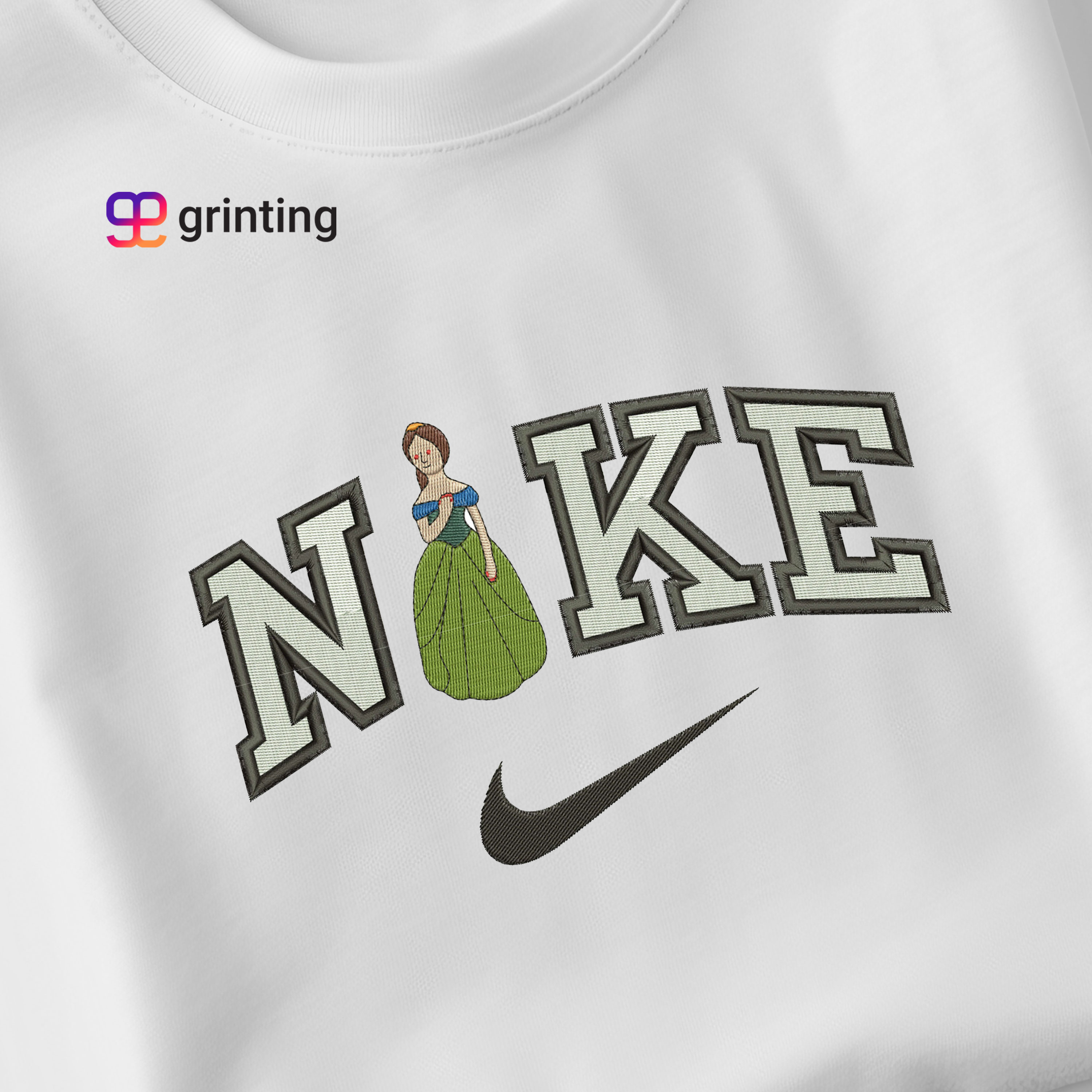 Nike Girl Statue Embroidered Sweatshirt & Shirt – Premium Comfort and Style
