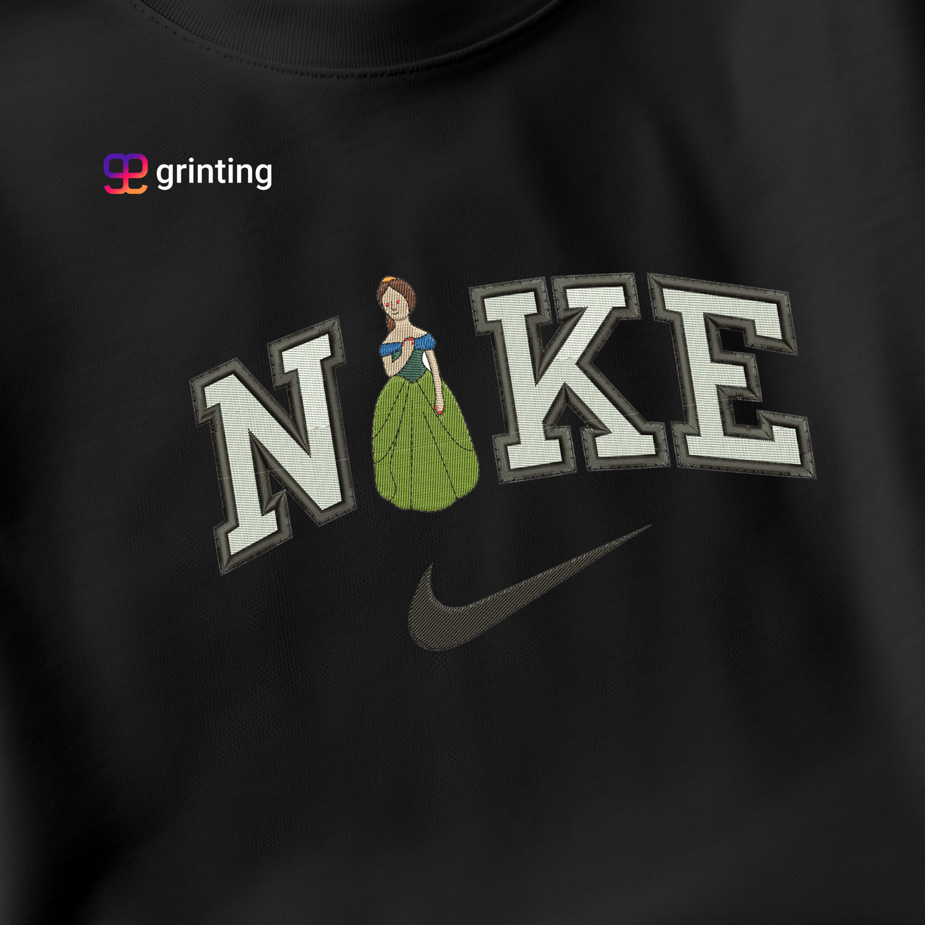 Nike Girl Statue Embroidered Sweatshirt & Shirt – Premium Comfort and Style