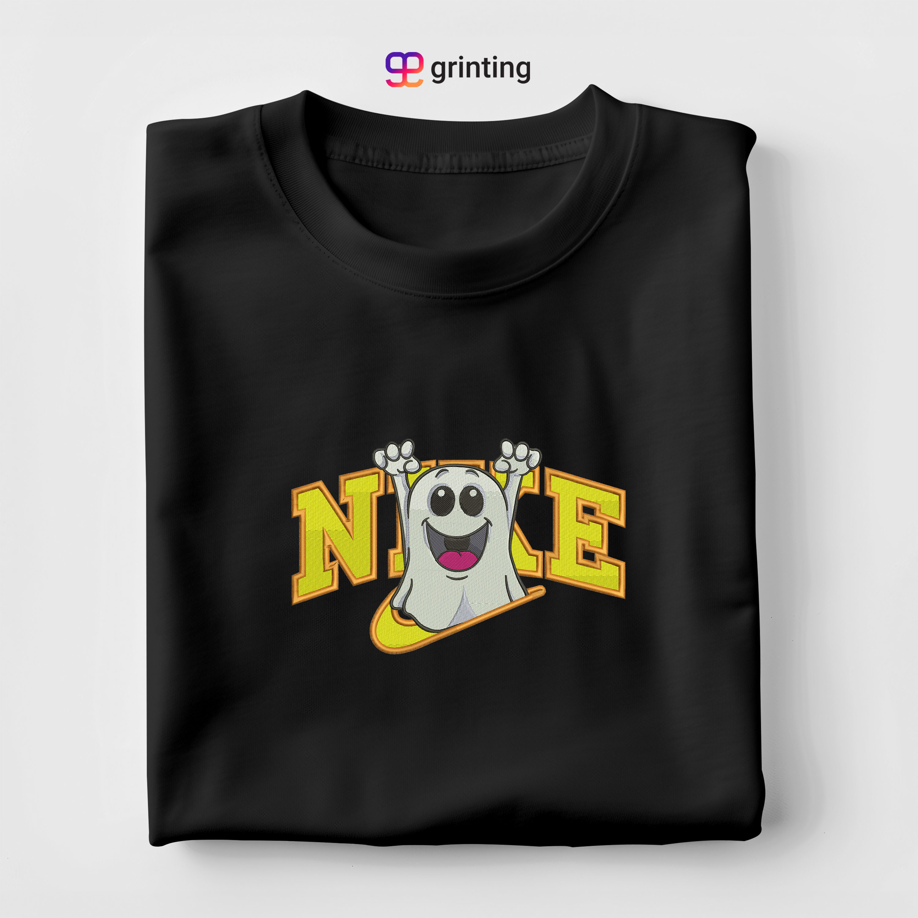 Nike Ghost Chibi Embroidered Sweatshirt & Shirt – Premium Comfort and Style