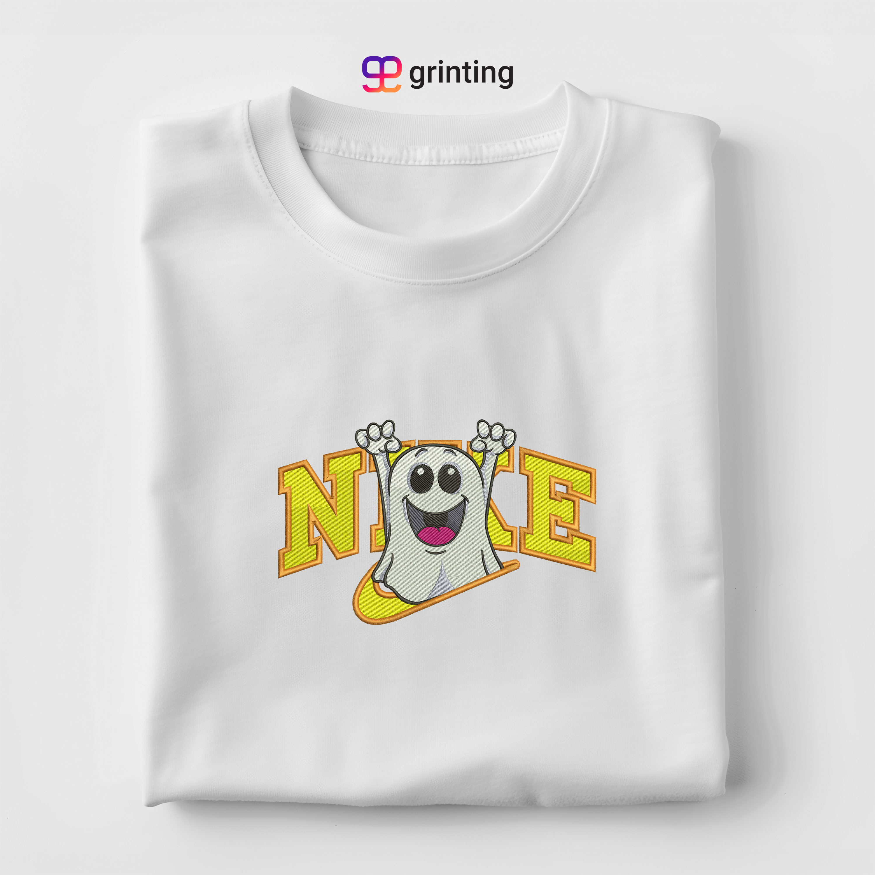 Nike Ghost Chibi Embroidered Sweatshirt & Shirt – Premium Comfort and Style