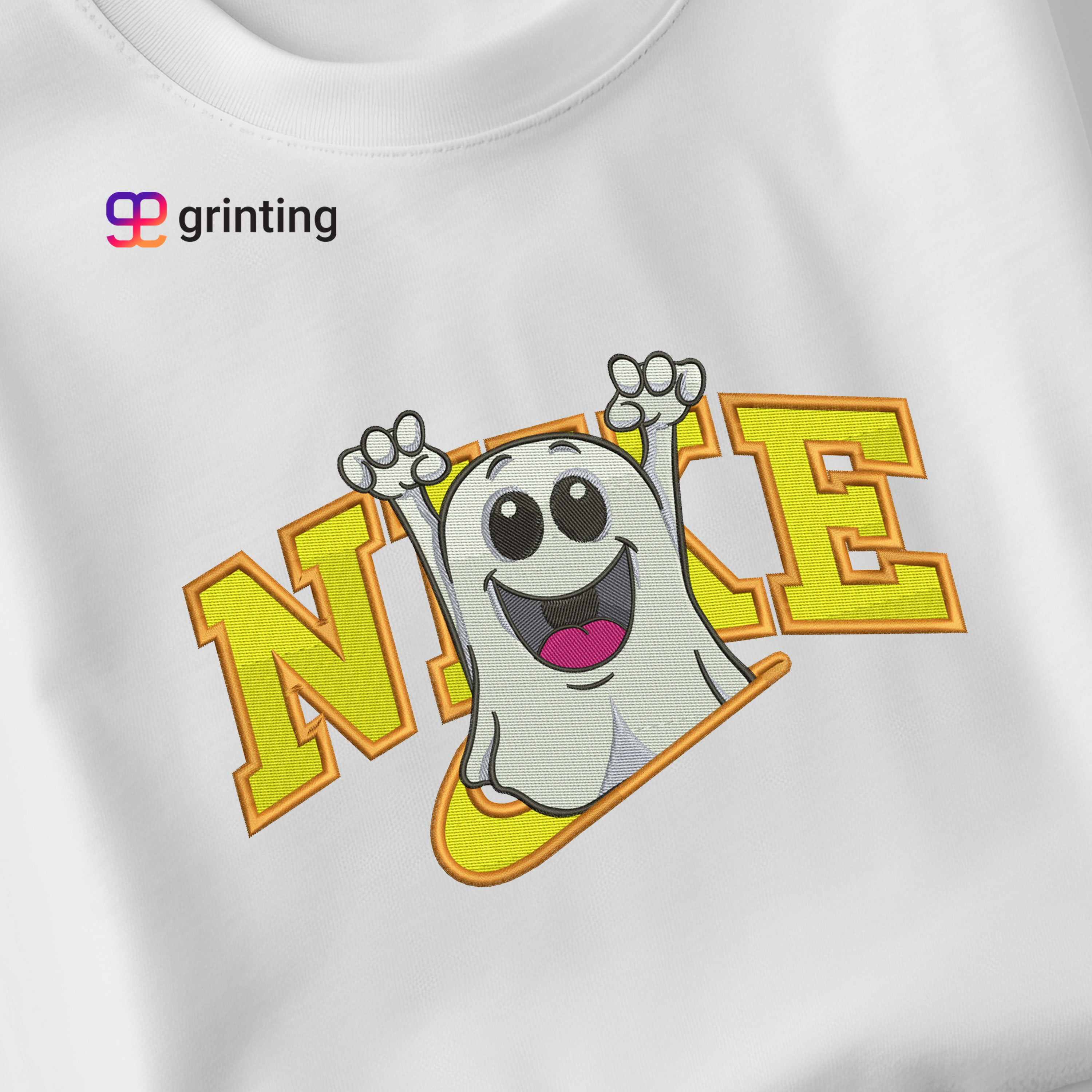 Nike Ghost Chibi Embroidered Sweatshirt & Shirt – Premium Comfort and Style