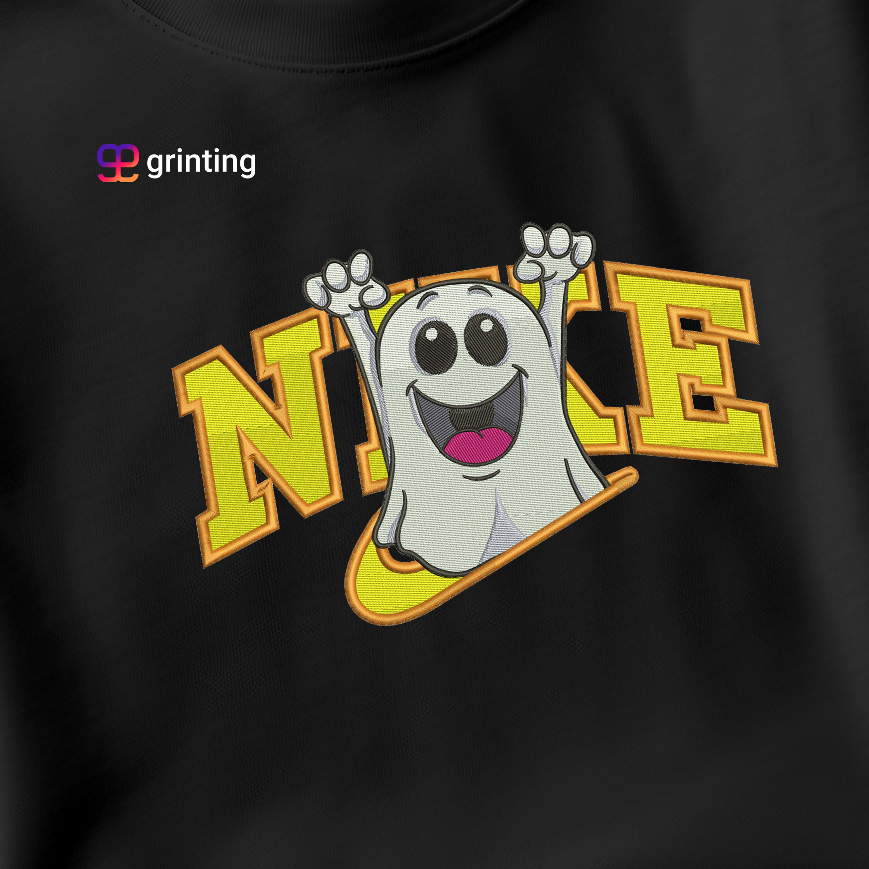 Nike Ghost Chibi Embroidered Sweatshirt & Shirt – Premium Comfort and Style