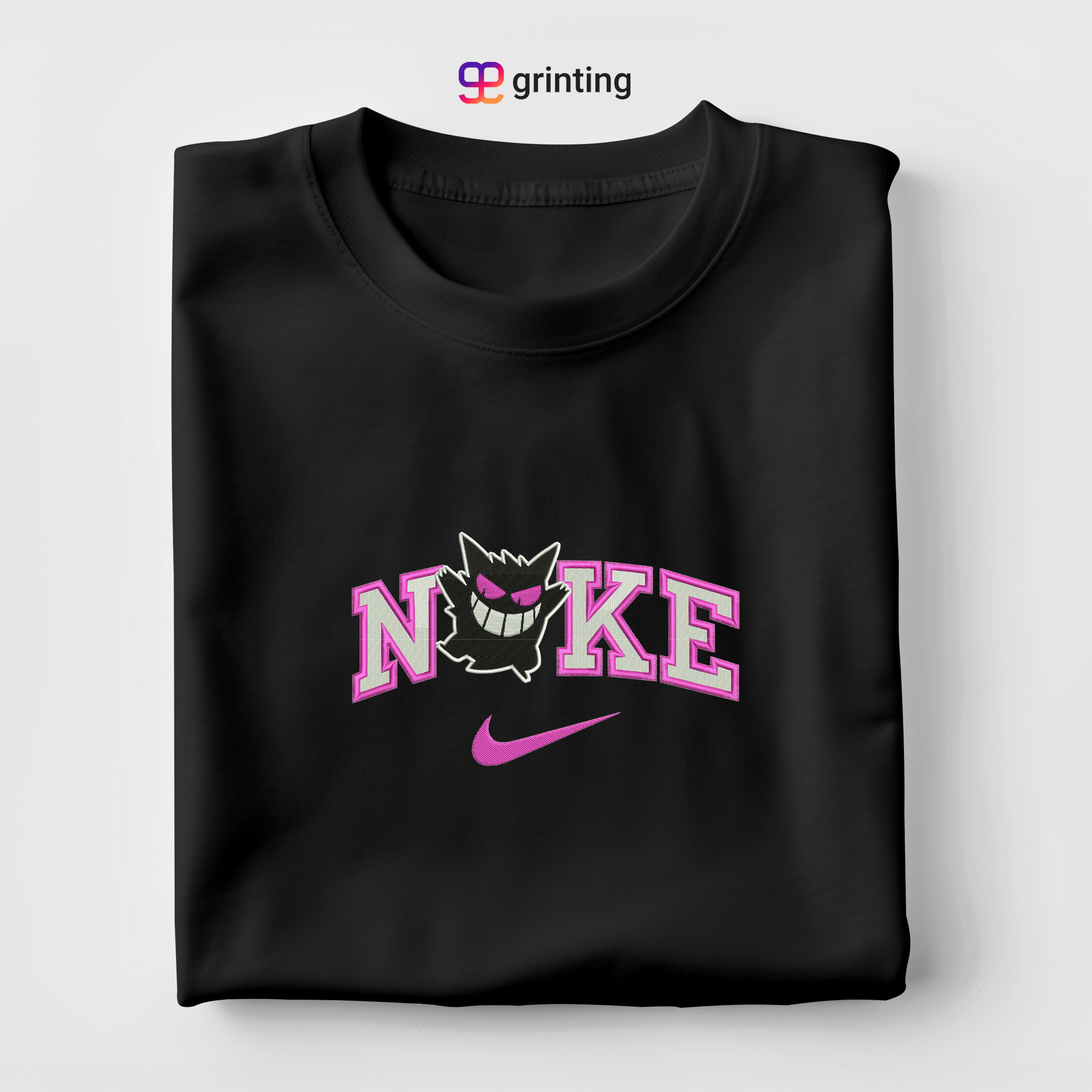 Nike Gengar Black Embroidered Sweatshirt & Shirt – Premium Comfort and Style