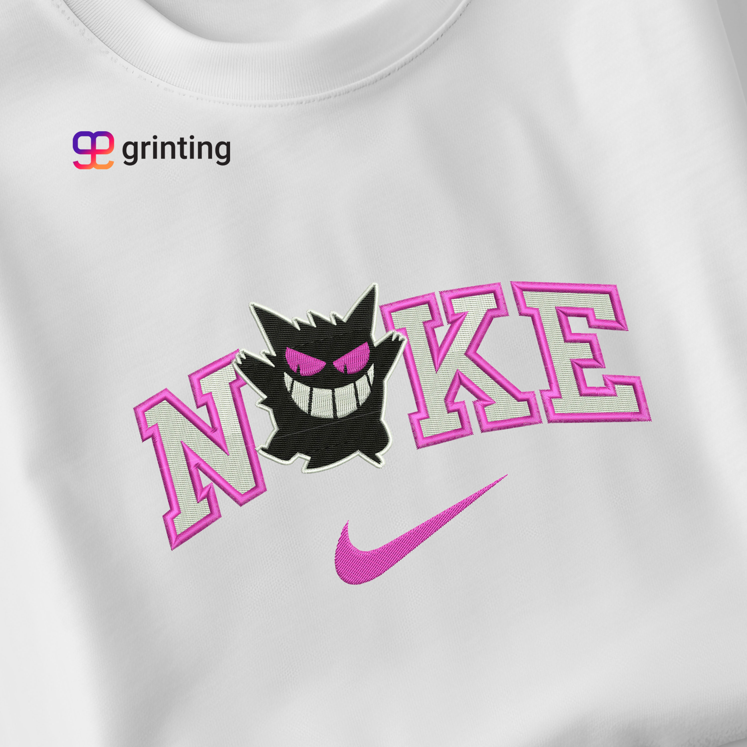 Nike Gengar Black Embroidered Sweatshirt & Shirt – Premium Comfort and Style