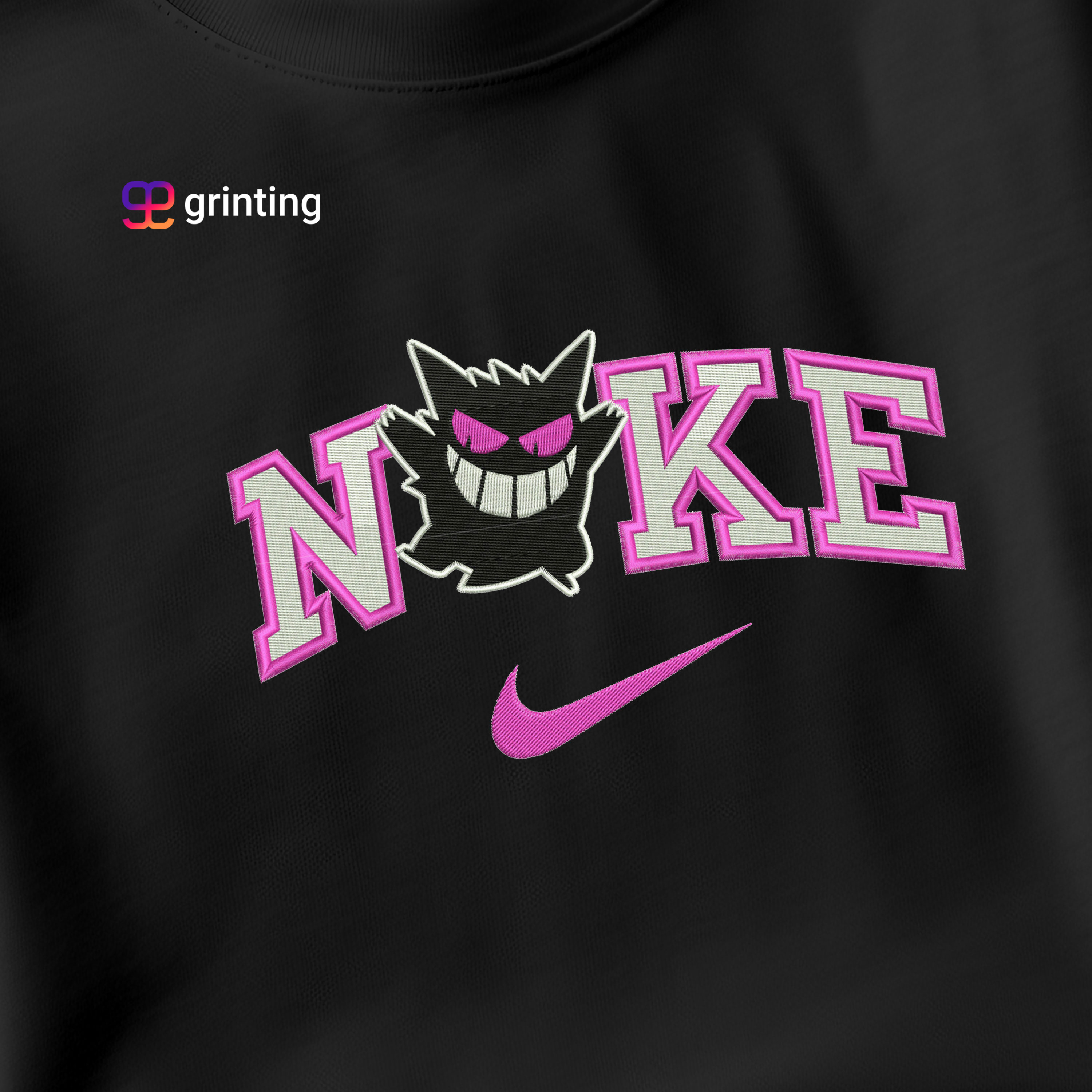 Nike Gengar Black Embroidered Sweatshirt & Shirt – Premium Comfort and Style