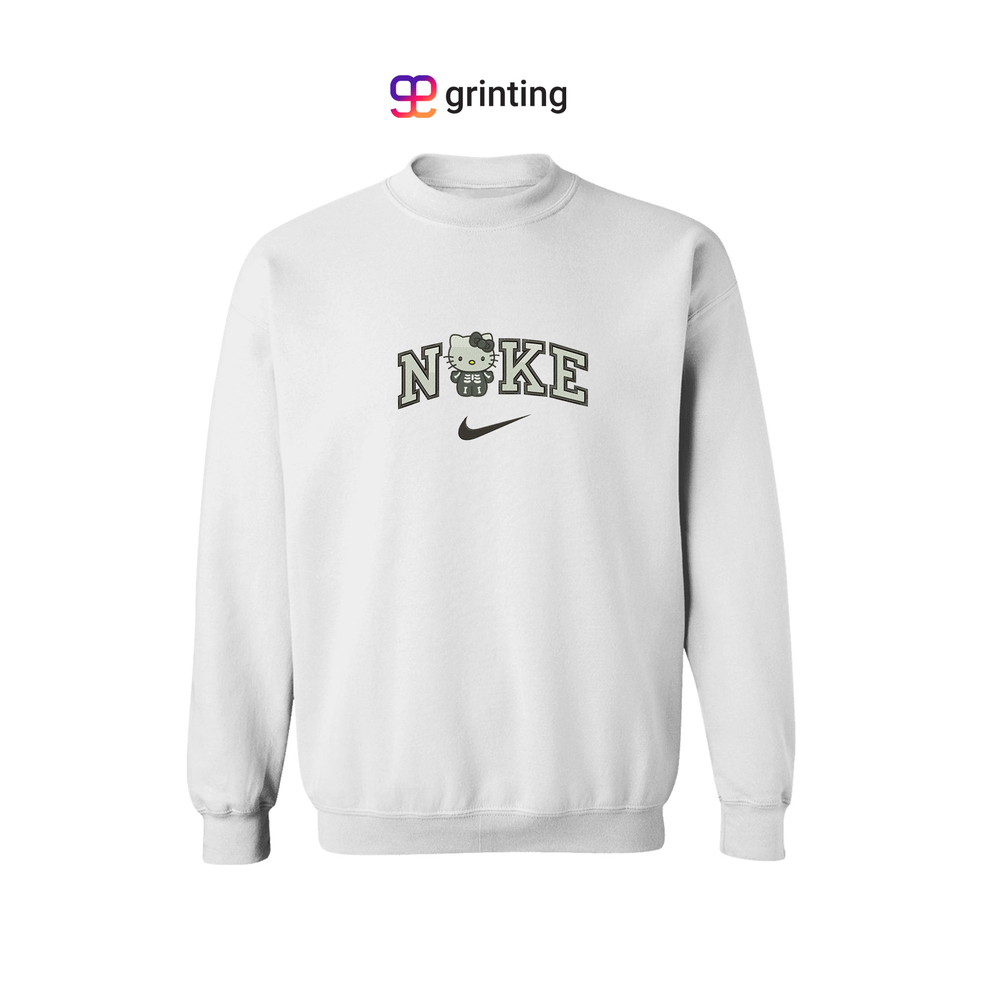 Nike Hello Kitty Skeleton Embroidered Sweatshirt & Shirt – Premium Comfort and Style