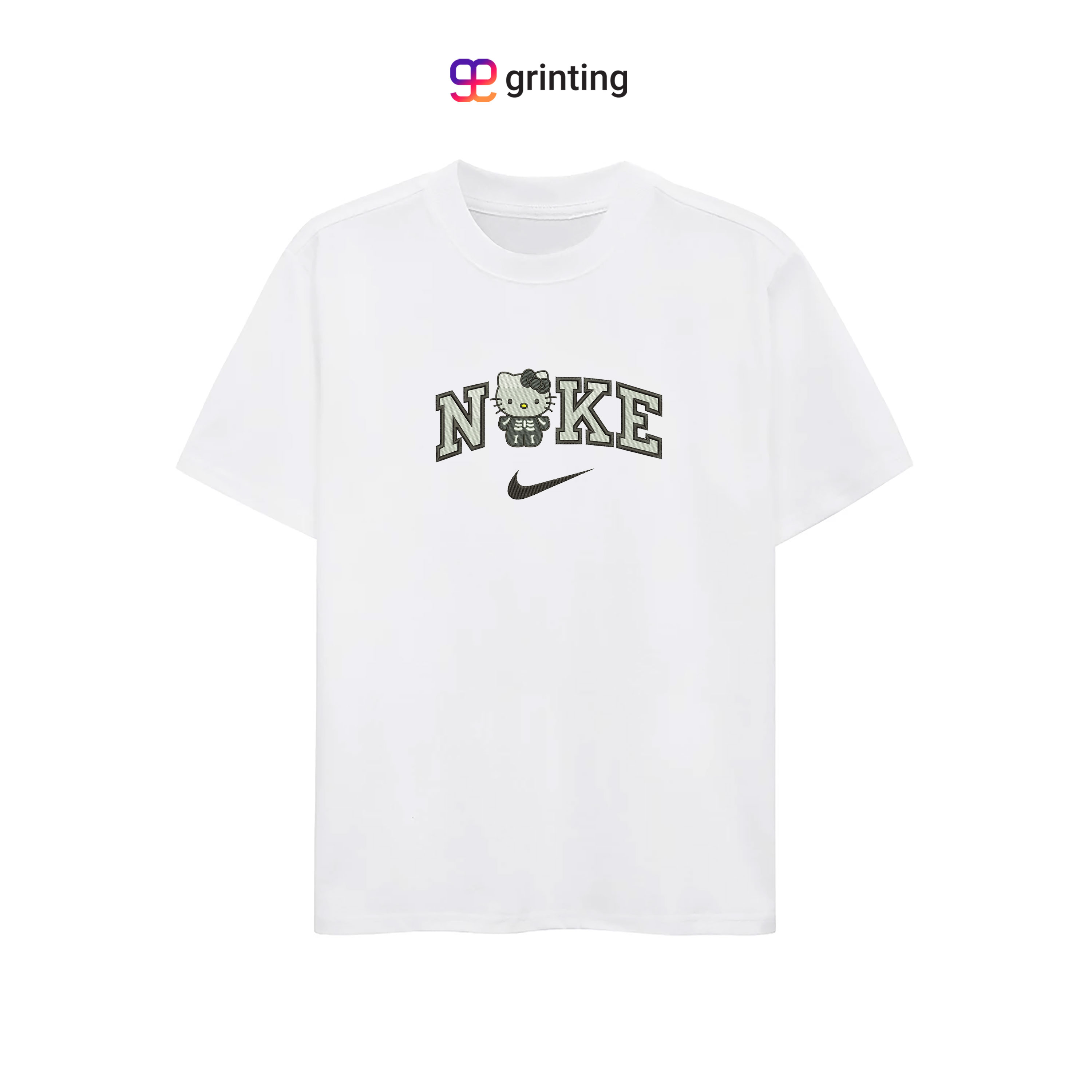 Nike Hello Kitty Skeleton Embroidered Sweatshirt & Shirt – Premium Comfort and Style