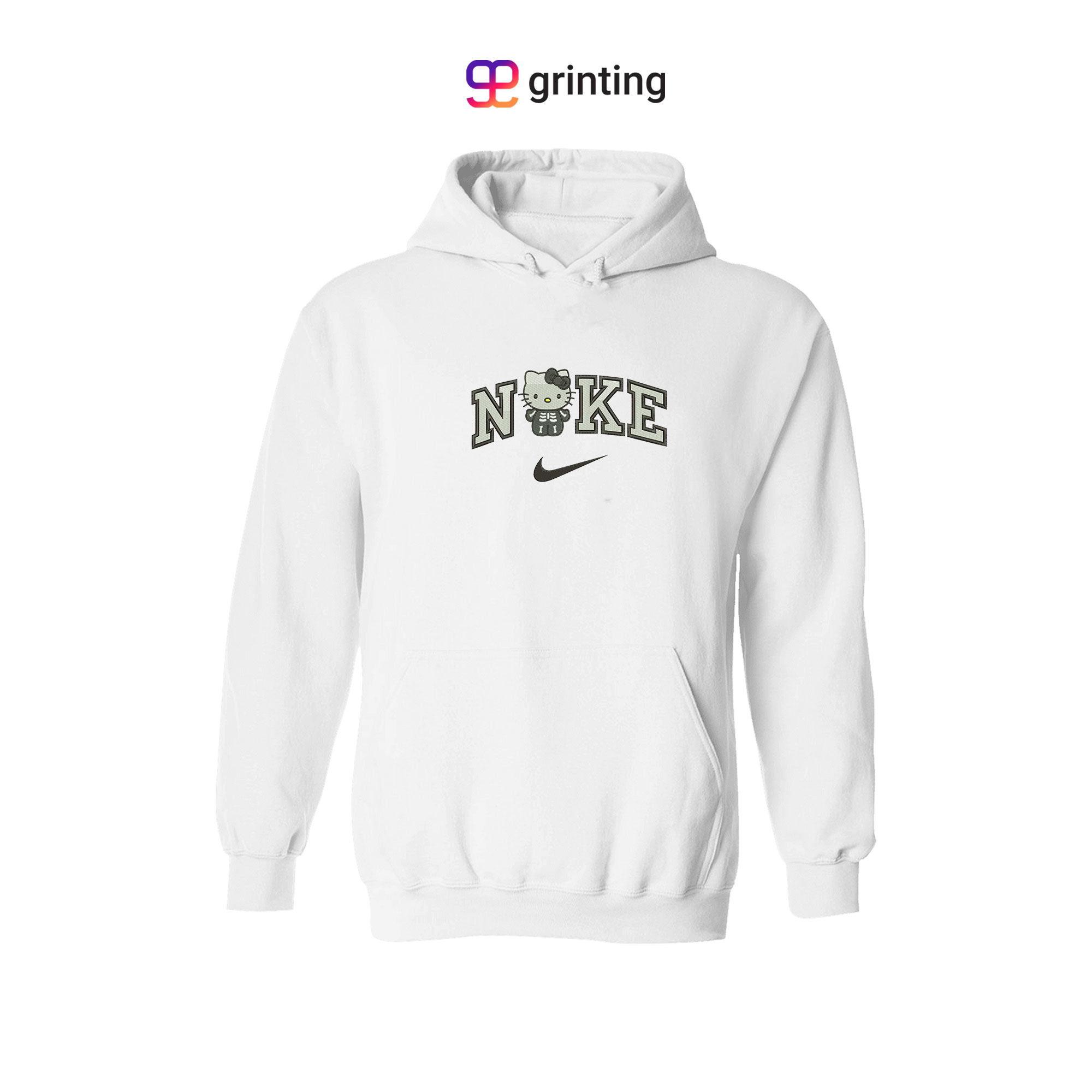 Nike Hello Kitty Skeleton Embroidered Sweatshirt & Shirt – Premium Comfort and Style